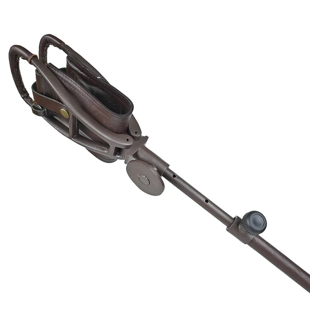 Leather × Other Shooting Stick Spectator Leather Walking Seat Coffee Brown Size 40 - 5 Thumbnail