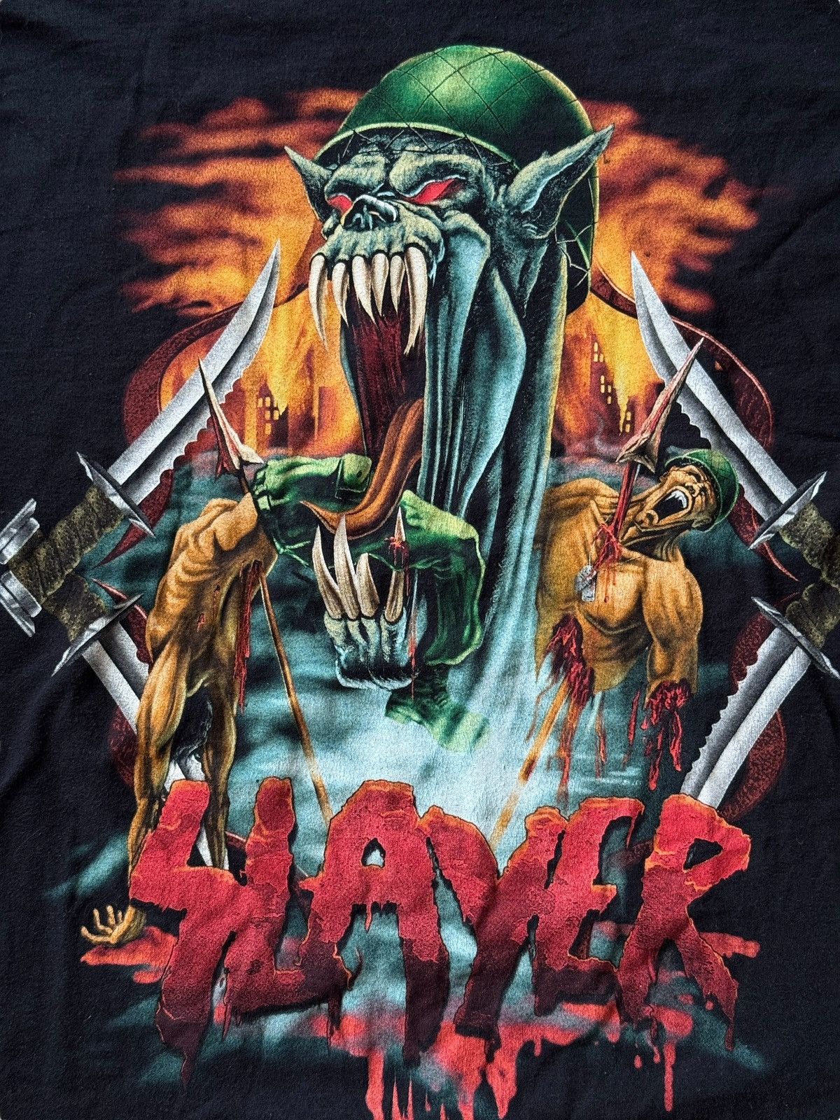 Slayer *RARE* 90s VINTAGE SLAYER LONGSLEEVE BAND TEE METAL Size US XL / EU 56 / 4 - 6 Thumbnail