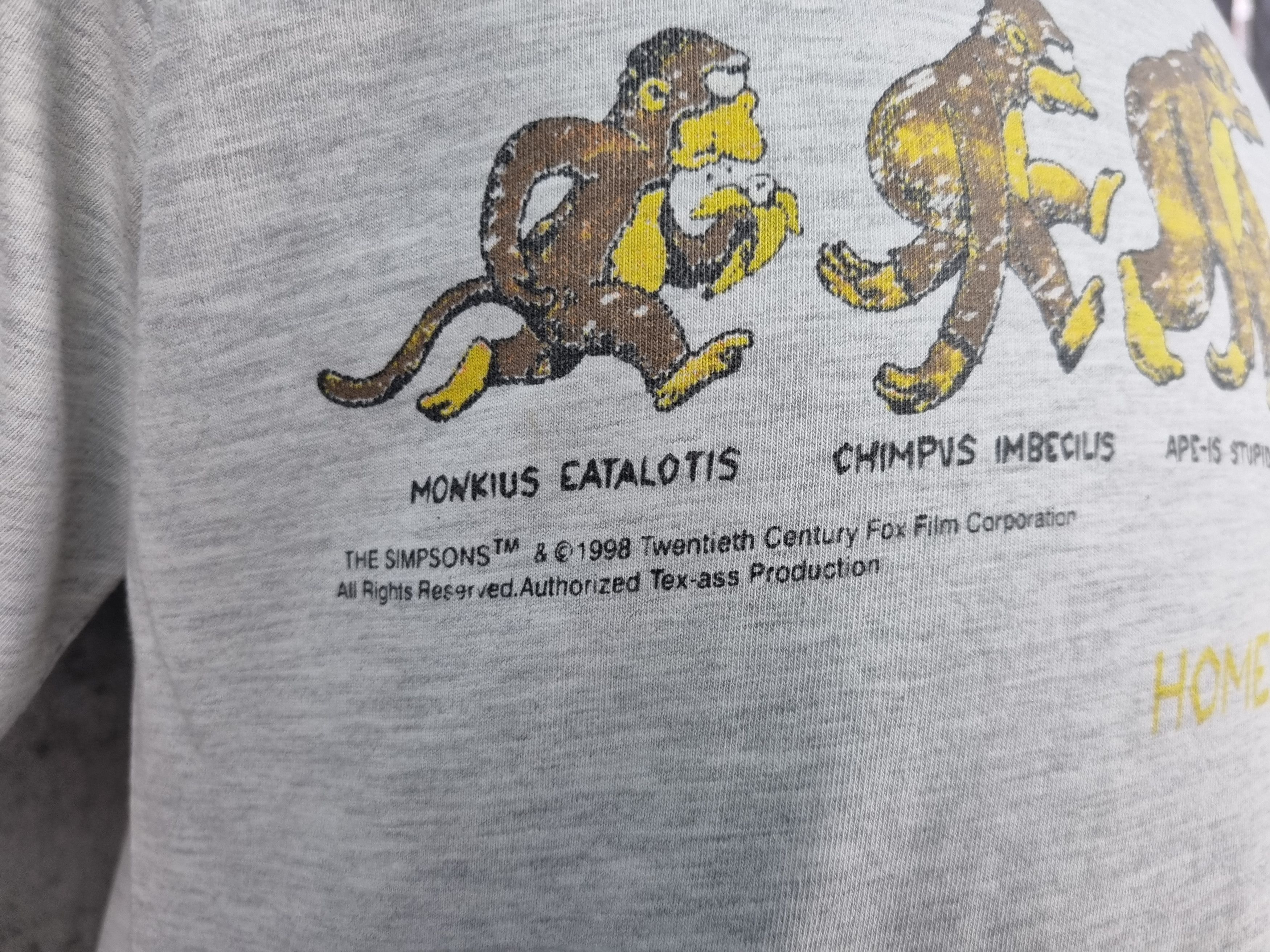 Cartoon Network × Nickelodeon × Vintage 98s The Simpsons Homer Sapiens Single Stitch Rare Print Size US L / EU 52-54 / 3 - 8 Thumbnail