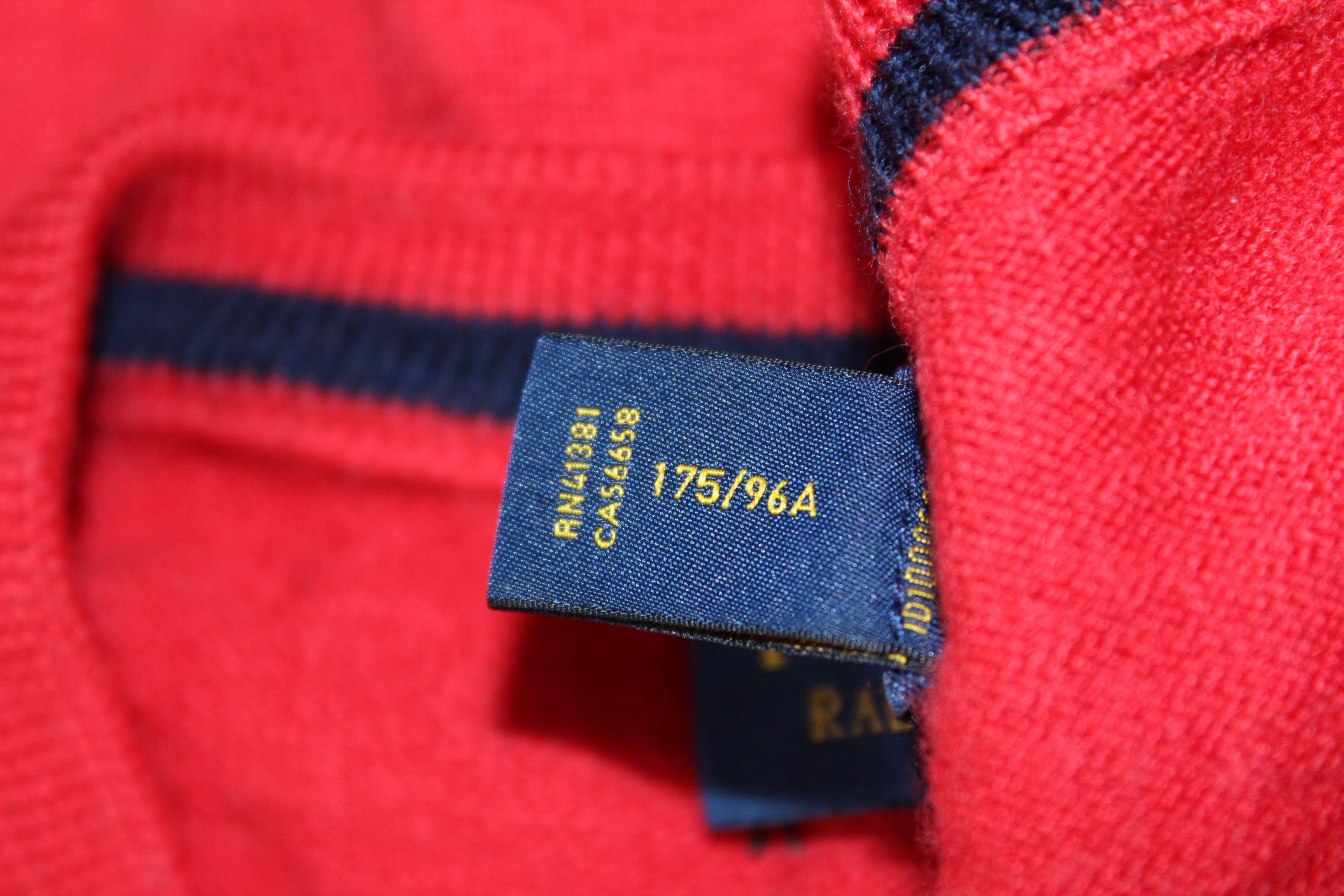 Polo Ralph Lauren RALPH LAUREN Crew Neck Merino Wool Red Knitted Jumper Size M Size US M / EU 48-50 / 2 - 6 Thumbnail
