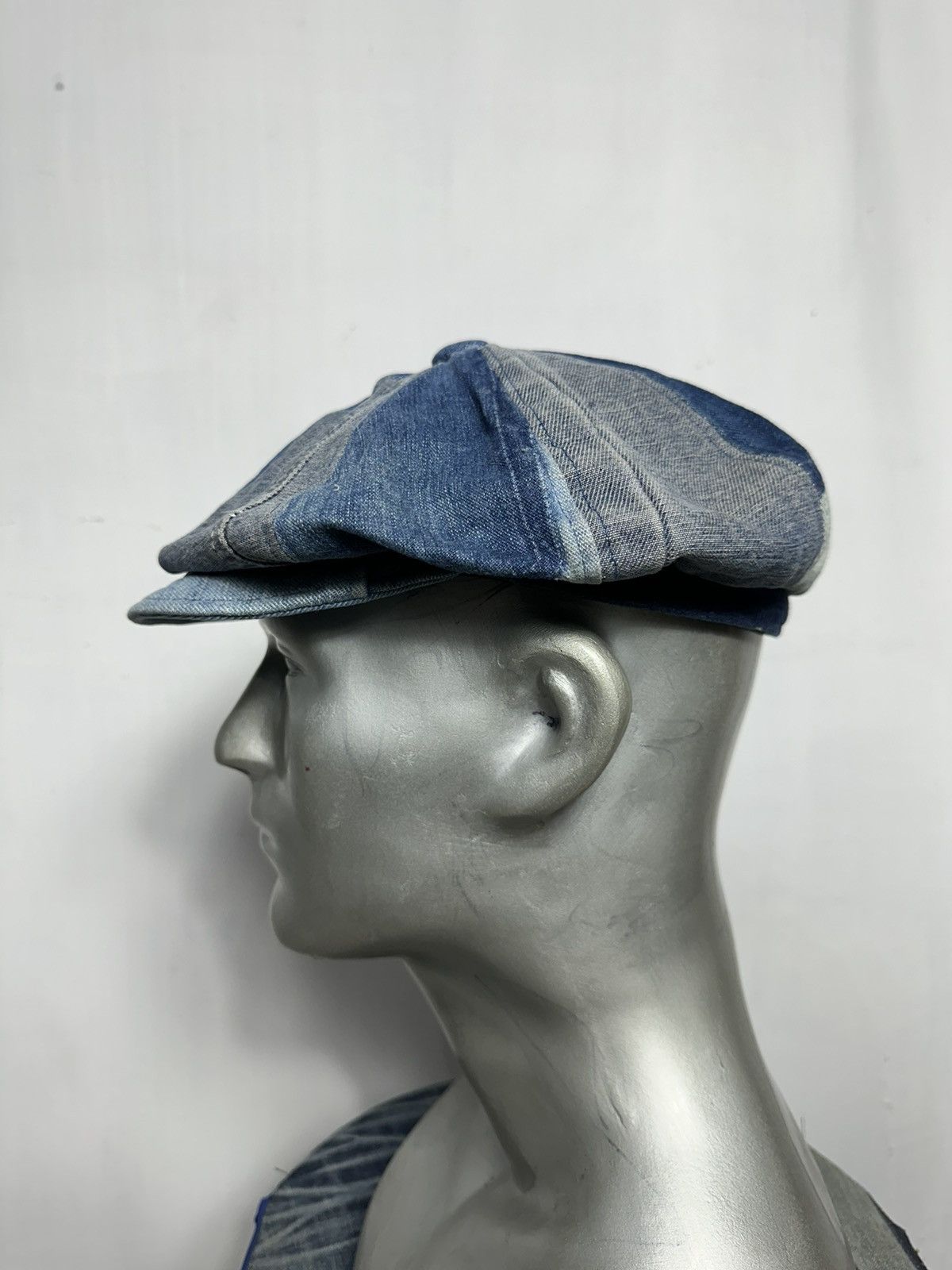 Art Comes First Custom Made Denim patchwork Newsboy hats Size ONE SIZE - 6 Thumbnail