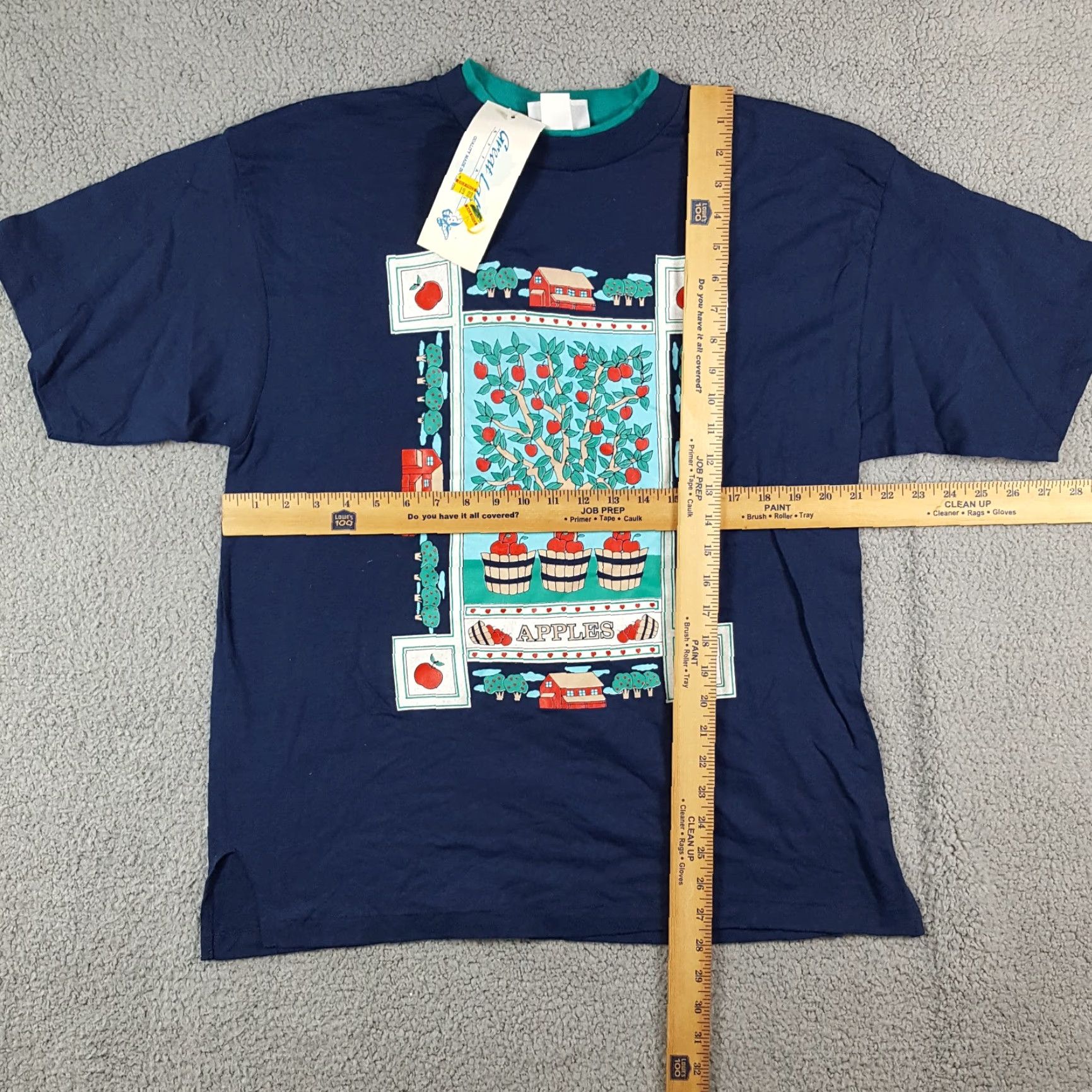 Apple VINTAGE 90s Sarah Renata Apple Tree School T-Shirt Women’s Large Blue Casual Nature Retro Size L / US 10 / IT 46 - 8 Thumbnail