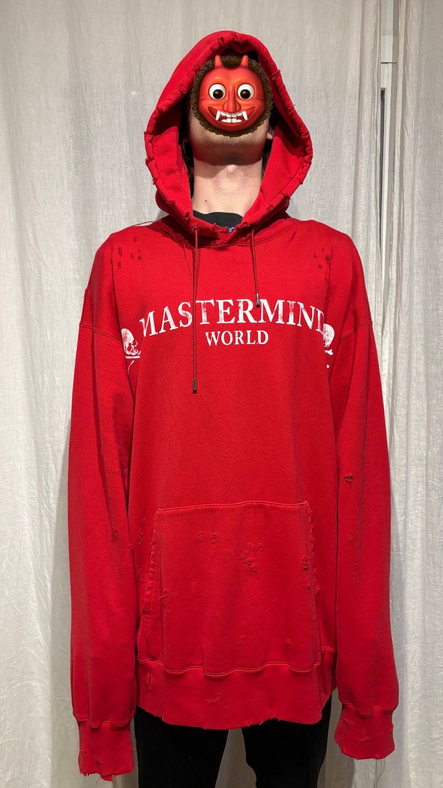 Mastermind Japan Very rare Red Mastermind Japan distressed hoodie Size US L / EU 52-54 / 3 - 3 Thumbnail