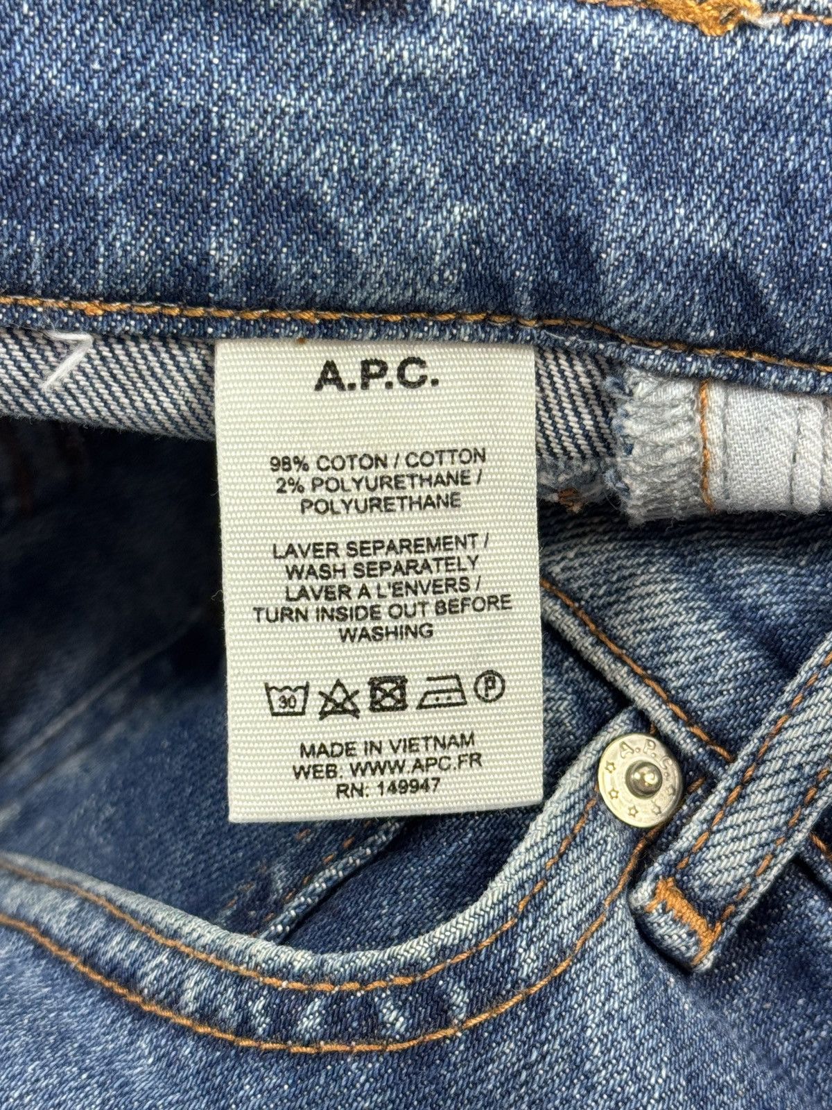 A.P.C. DENIM JEANS Size US 34 / EU 50 - 5 Thumbnail