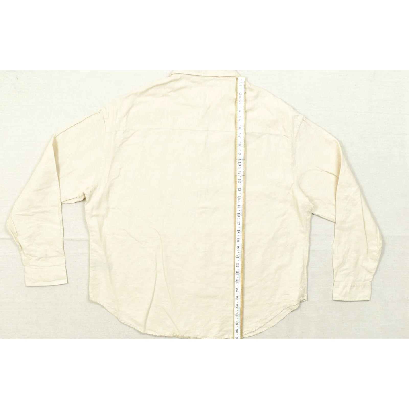Asos ASOS DESIGN Shirt Men 2XL Linen Blend Long Sleeve Button-Down Cream Beige 46-4 Size US XXL / EU 58 / 5 - 4 Thumbnail