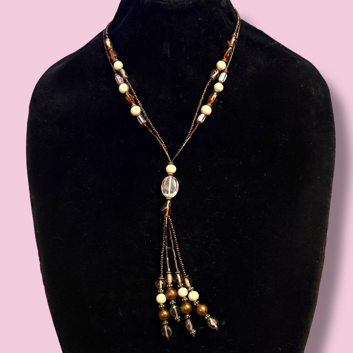 Other Double strand beaded Y tassel necklace Size ONE SIZE - 1 Thumbnail