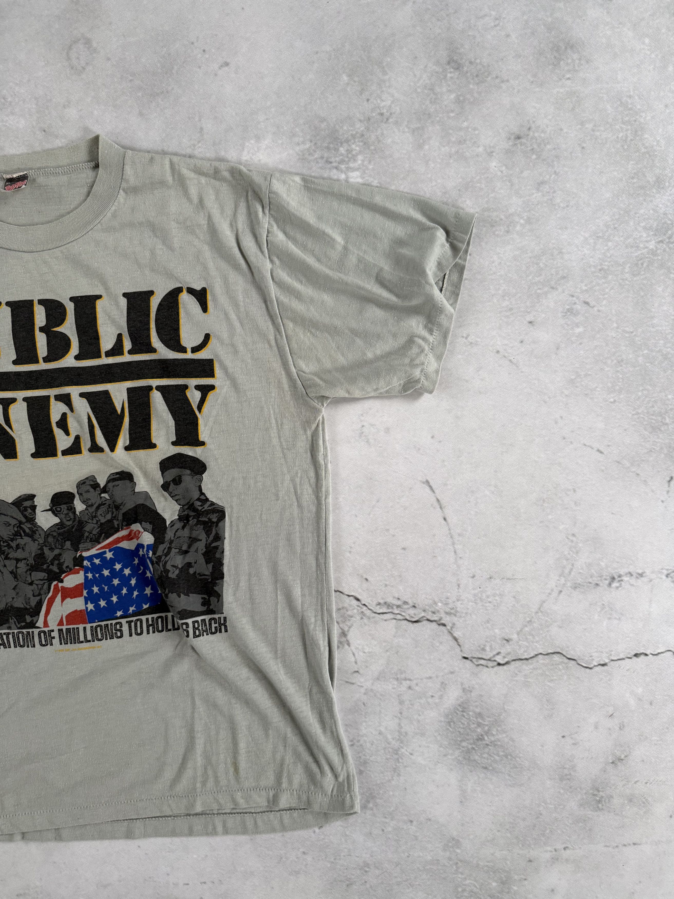 Vintage 1984 Public Enemy Toptee Tag Single Stitch Shirt Size US XL / EU 56 / 4 - 6 Thumbnail