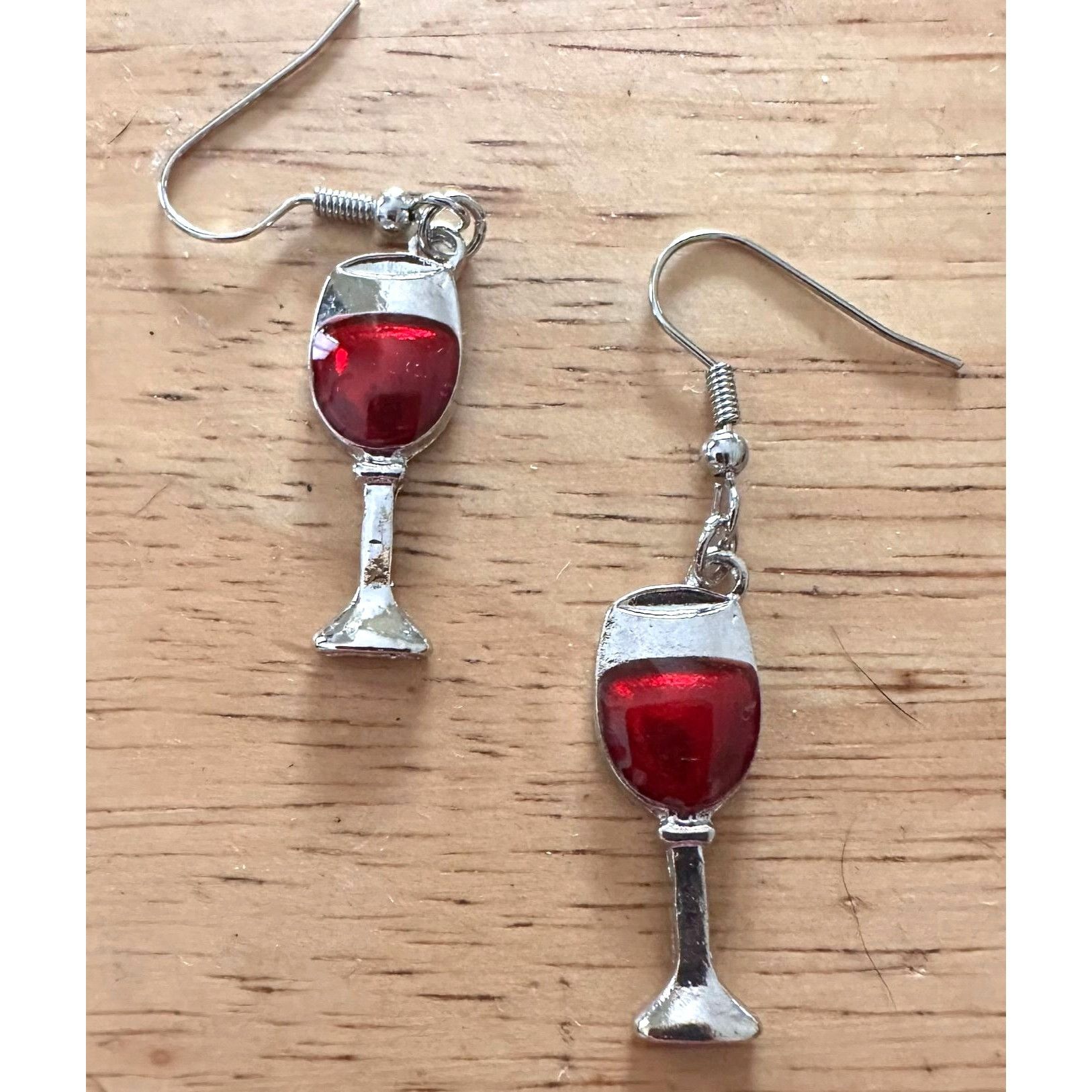 Handmade Red Wine Glass Earrings Merlot Cabernet Pinot NoirCocktails Size ONE SIZE - 6 Thumbnail