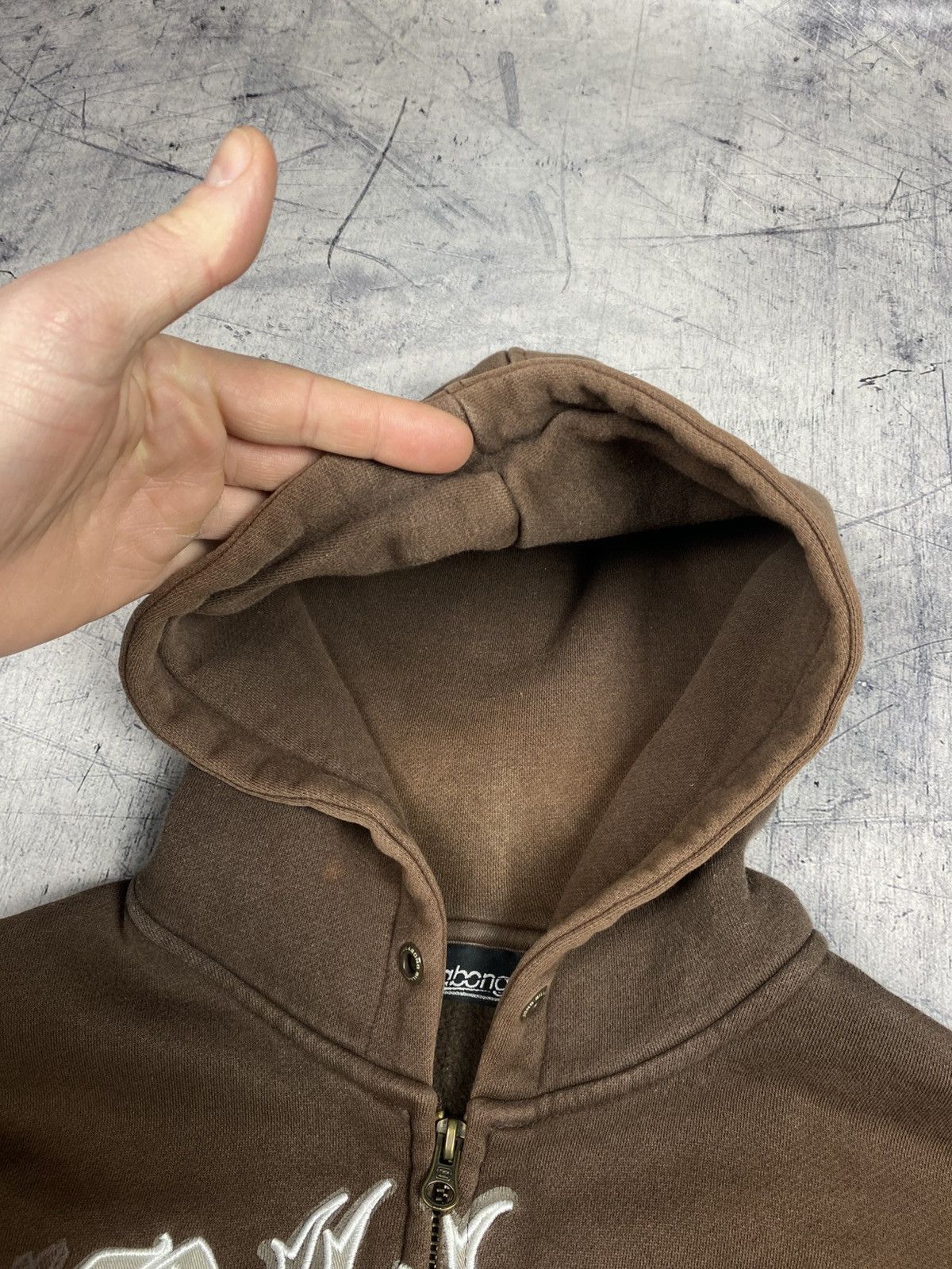 Billabong Billabong Faded Brown Y2K Surf Full Zip Hoodie Fleece Size US L / EU 52-54 / 3 - 16 Thumbnail