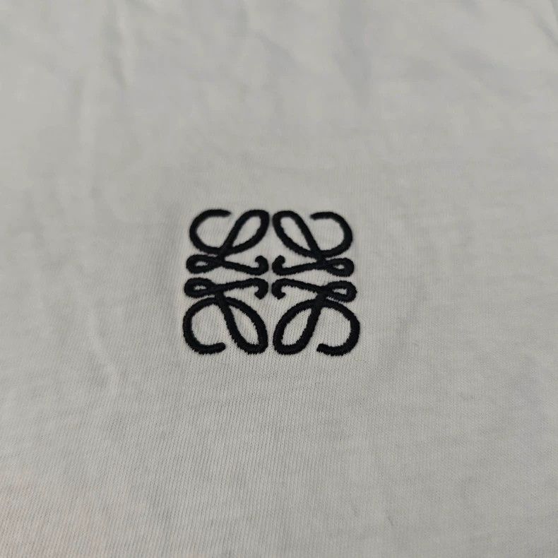 Loewe LOEWE White embroidered classic logo short sleeves Size L / US 10 / IT 46 - 7 Thumbnail