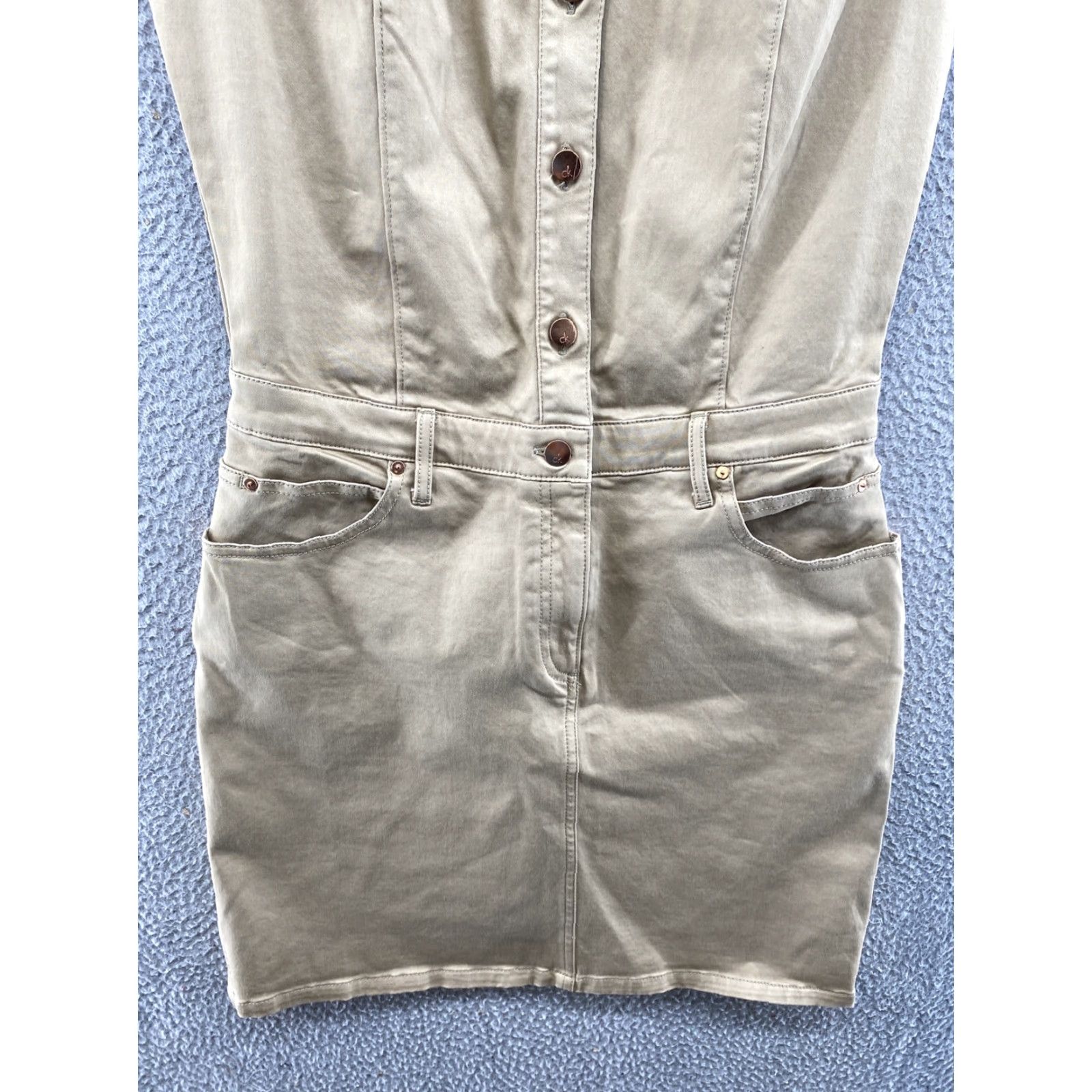 Calvin Klein Calvin Klein Cap Sleeve Button Up Shirt Dress Women’s Size M Beige Dress Shirt Dress Women’s Cap Sleeve Button Up CK Size M / US 6-8 / IT 42-44 - 2 Thumbnail