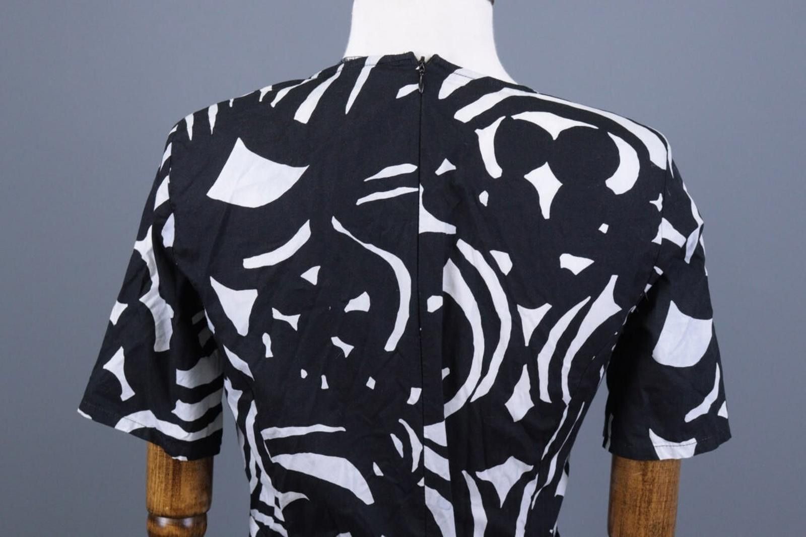 Marimekko Marimekko Black Floral Bodycon A-Line Knee Dress Size 40 Size M / US 6-8 / IT 42-44 - 11 Thumbnail