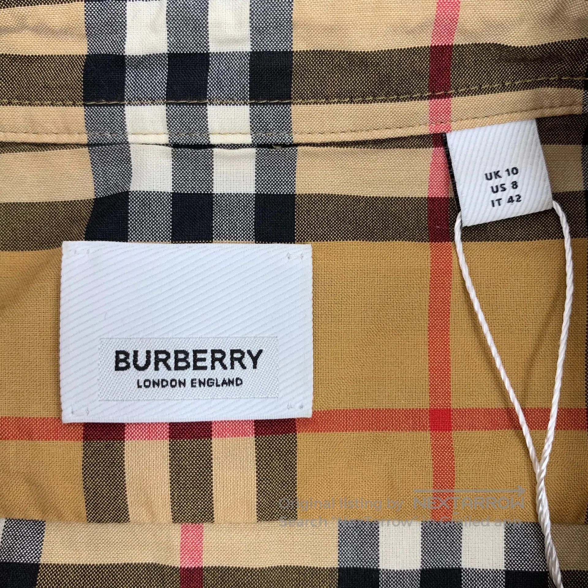 Burberry Burberry Brown Classic Plaid Design Cotton Collar Long Sle Size M / US 6-8 / IT 42-44 - 5 Thumbnail