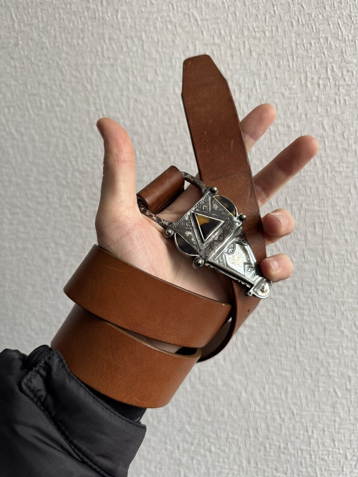 Japanese Brand × Vintage Vintage belt Avant-Garde leather brown Size ONE SIZE - 5 Thumbnail