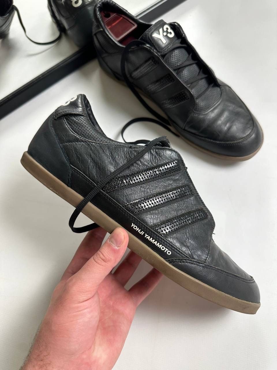 Adidas × Y-3 Vintage 00s Yohji Yamamoto Y-3 Leather Adidas Shoes🔥 Size US 10.5 / EU 43-44 - 3 Thumbnail