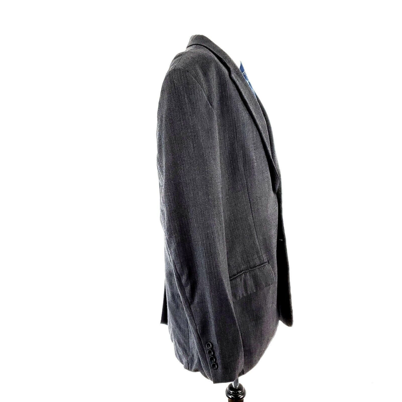 Joseph & Feiss Joseph Feiss Gold Heavy Wool 2 Button Sport Coat 46L Gray He Size 46L - 6 Thumbnail
