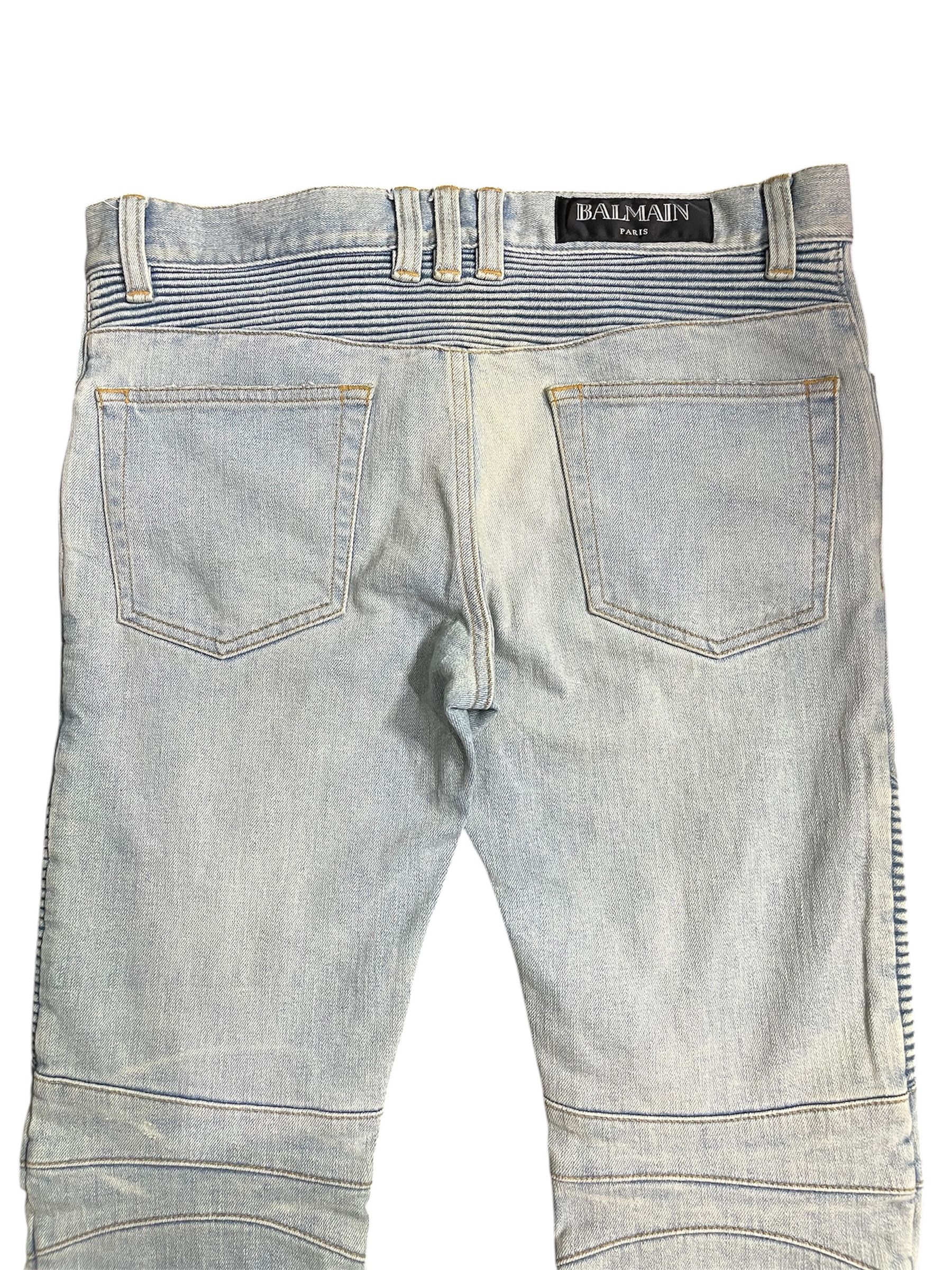 Balmain Balmain kanye light blue distressed biker jeans Size US 29 - 4 Thumbnail