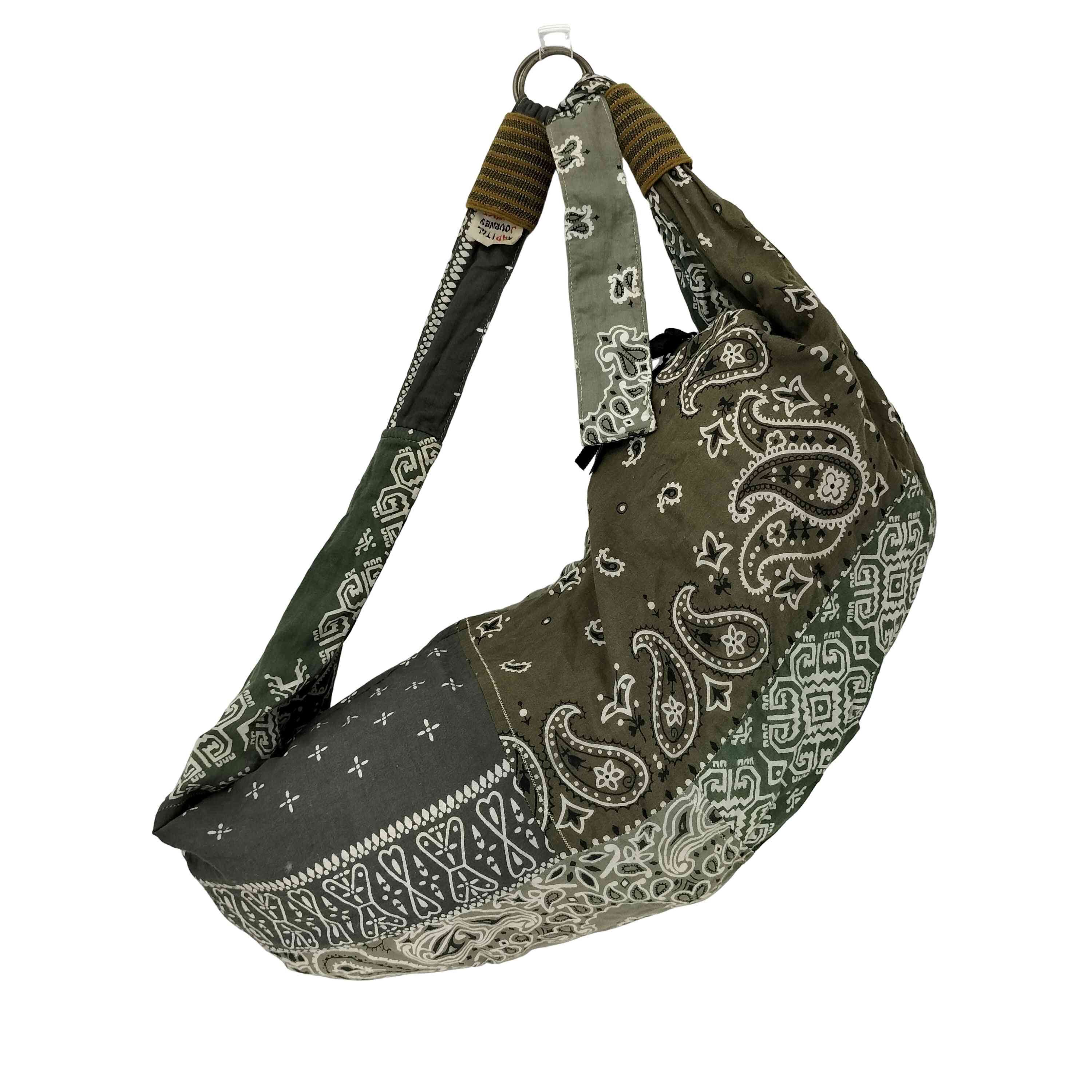 Kapital Bandana Gauze Beach Snufkin Shoulder Bag in Olive, Men's