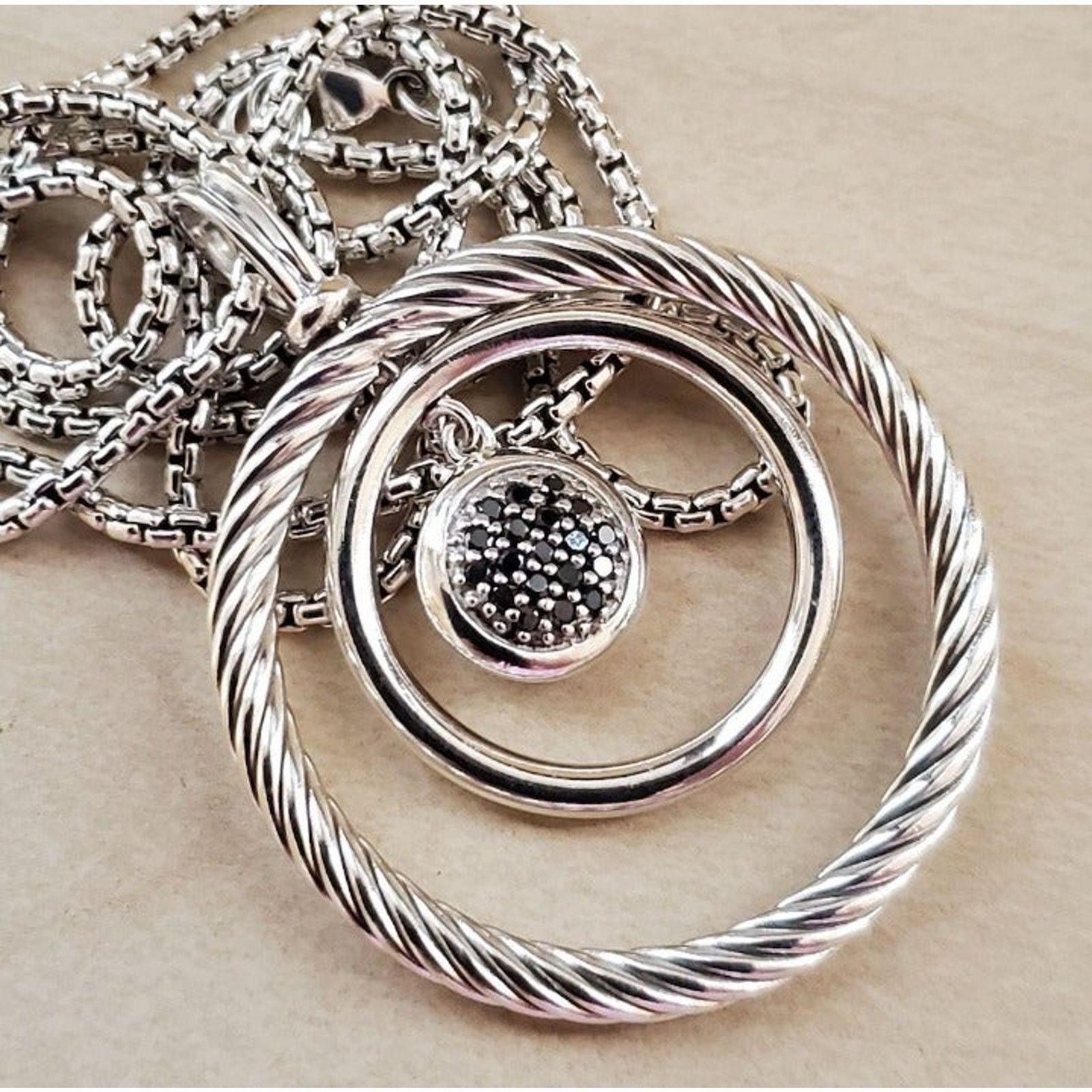 David Yurman David Yurman Black Diamonds Sterling Silver Necklace 925 Size ONE SIZE - 2 Thumbnail