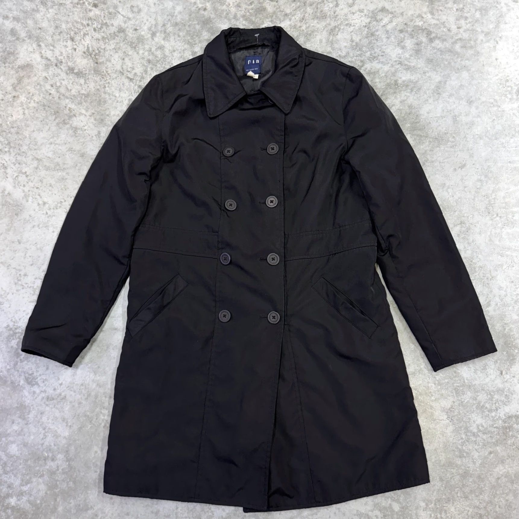 Gap Gap Coat Women S Black Double Breasted Trench Polyester Jacket Size S / US 4 / IT 40 - 3 Thumbnail