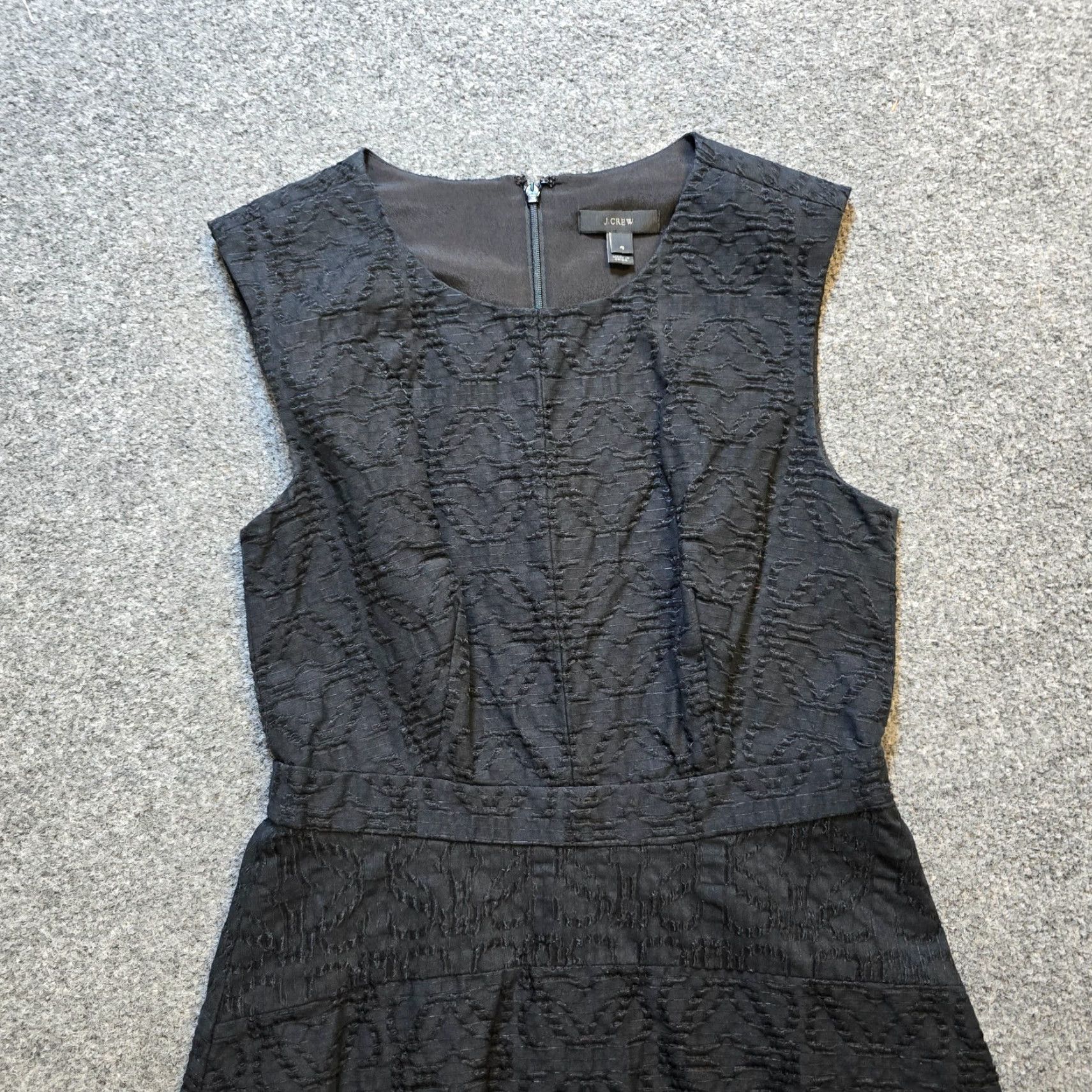 J.Crew J.CREW Dress Womens Size 4 Black Boucle Texture A-Line Cocktail Career Capsule Sleeveless Round Neck Size S / US 4 / IT 40 - 2 Thumbnail
