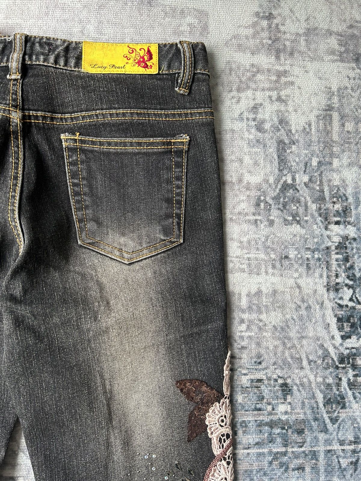 If Six Was Nine Lucy Pearl Flared Jeans Size US 29 - 15 Thumbnail