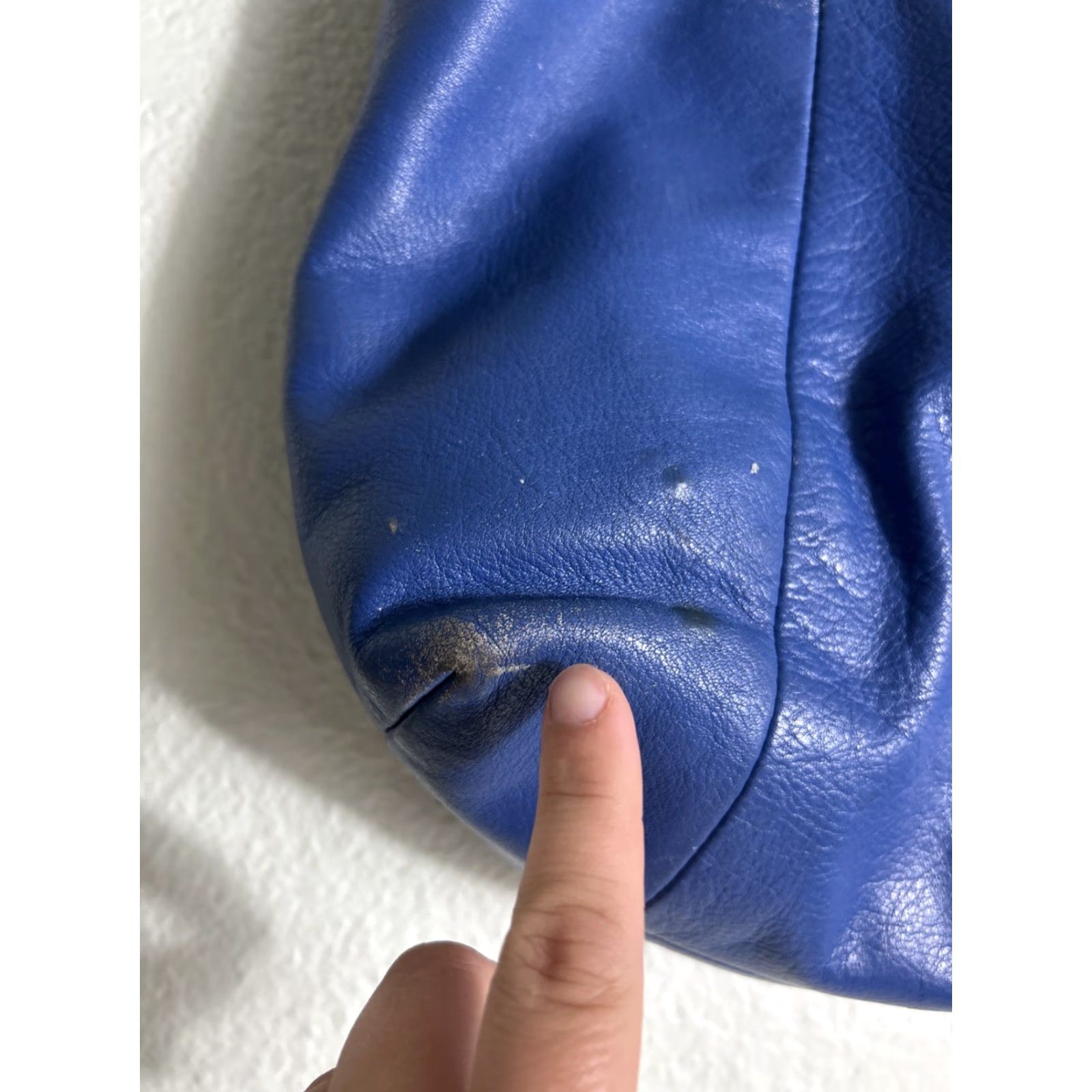 Brighton VINTAGE Brighton Leather Shoulder Bag Womens 12.5x11x4.5 Distressed Blue Black Purse BLUE Size ONE SIZE - 3 Thumbnail