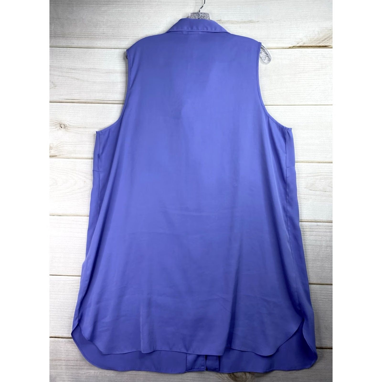 Vintage Cabernet Gown Womens 1X Blue Satin V-Neck Button Up Pocket Chemise Bohemian Classic VINTAGE? Size ONE SIZE - 7 Thumbnail