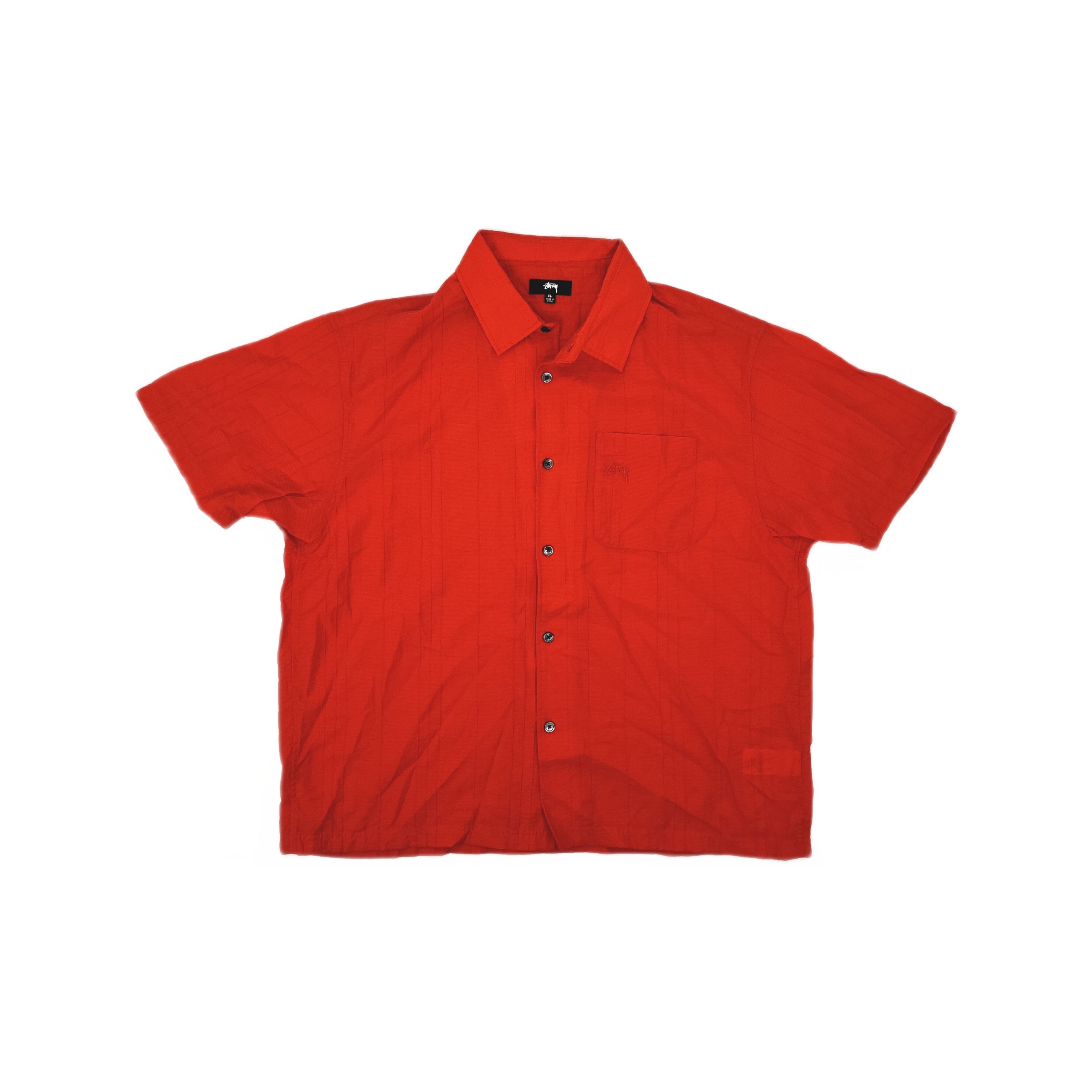 Stussy Stussy Red Textured Button Up Shirt Size XL Size US XL / EU 56 / 4 - 1 Thumbnail