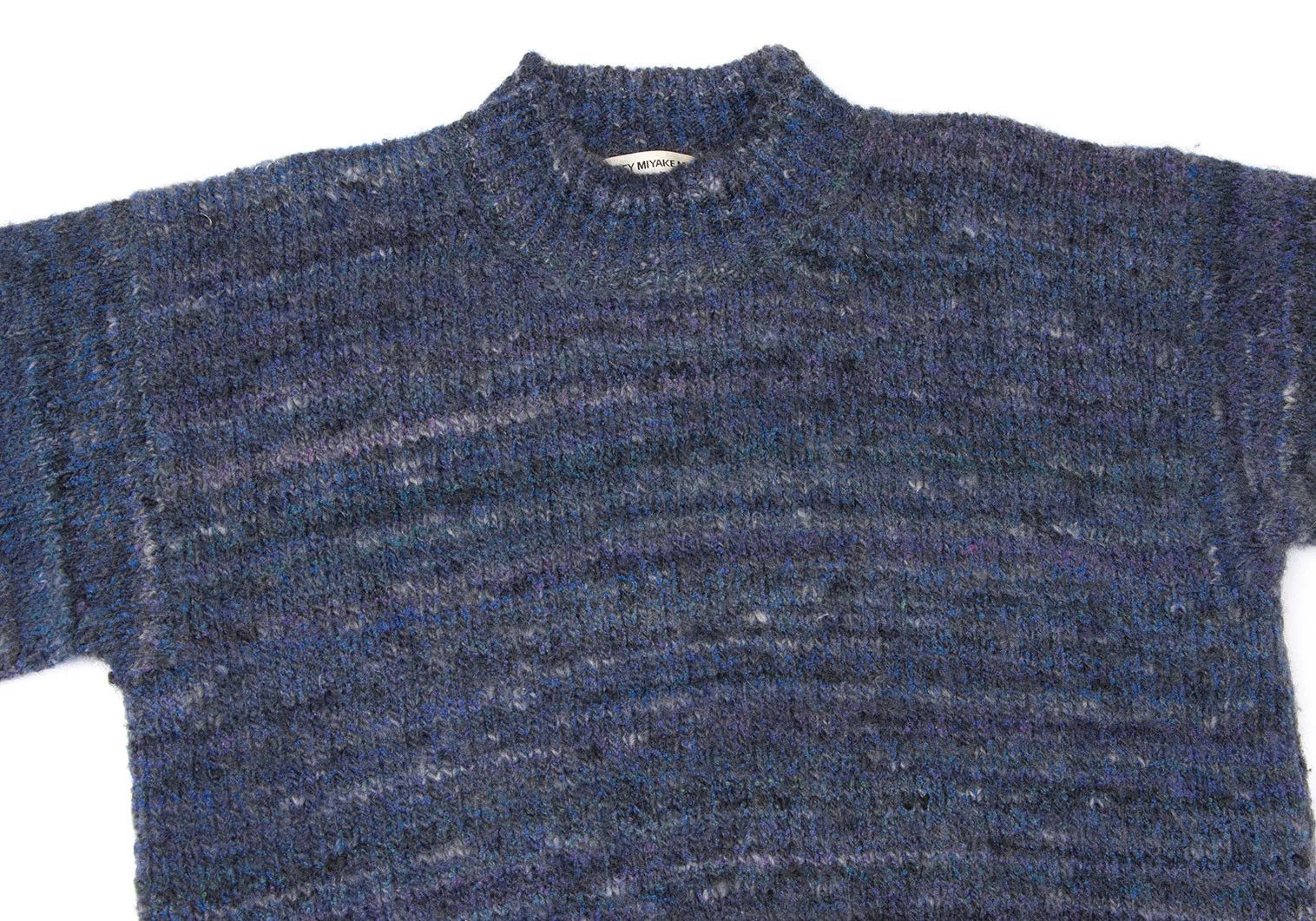 Issey Miyake Wool Nylon Mix Color Knit Sweater in Blue, Size M Size US M / EU 48-50 / 2 - 2 Thumbnail