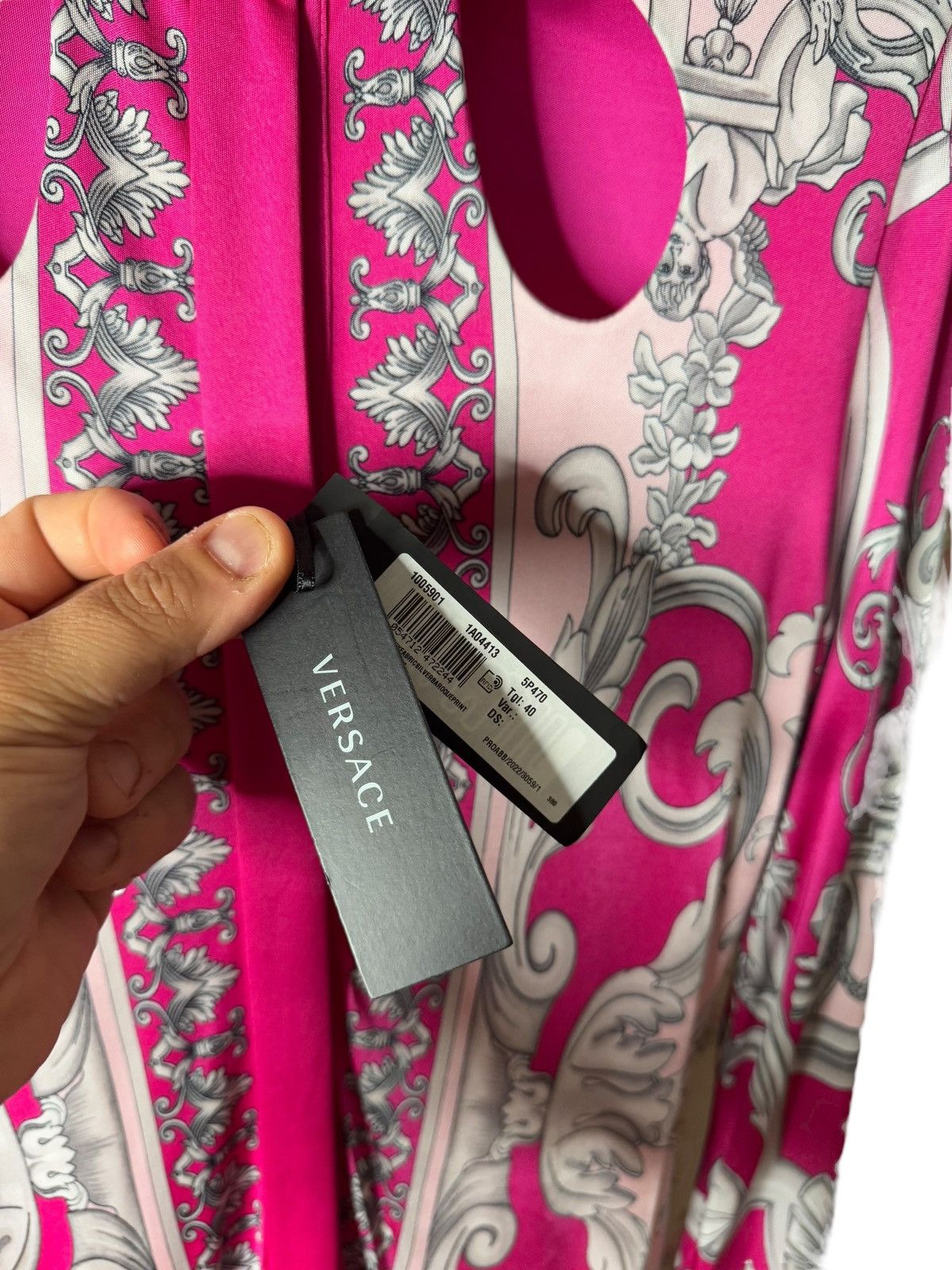 Versace Versace Baroque Pink Viscose Shirt Dress Size S / US 4 / IT 40 - 7 Thumbnail
