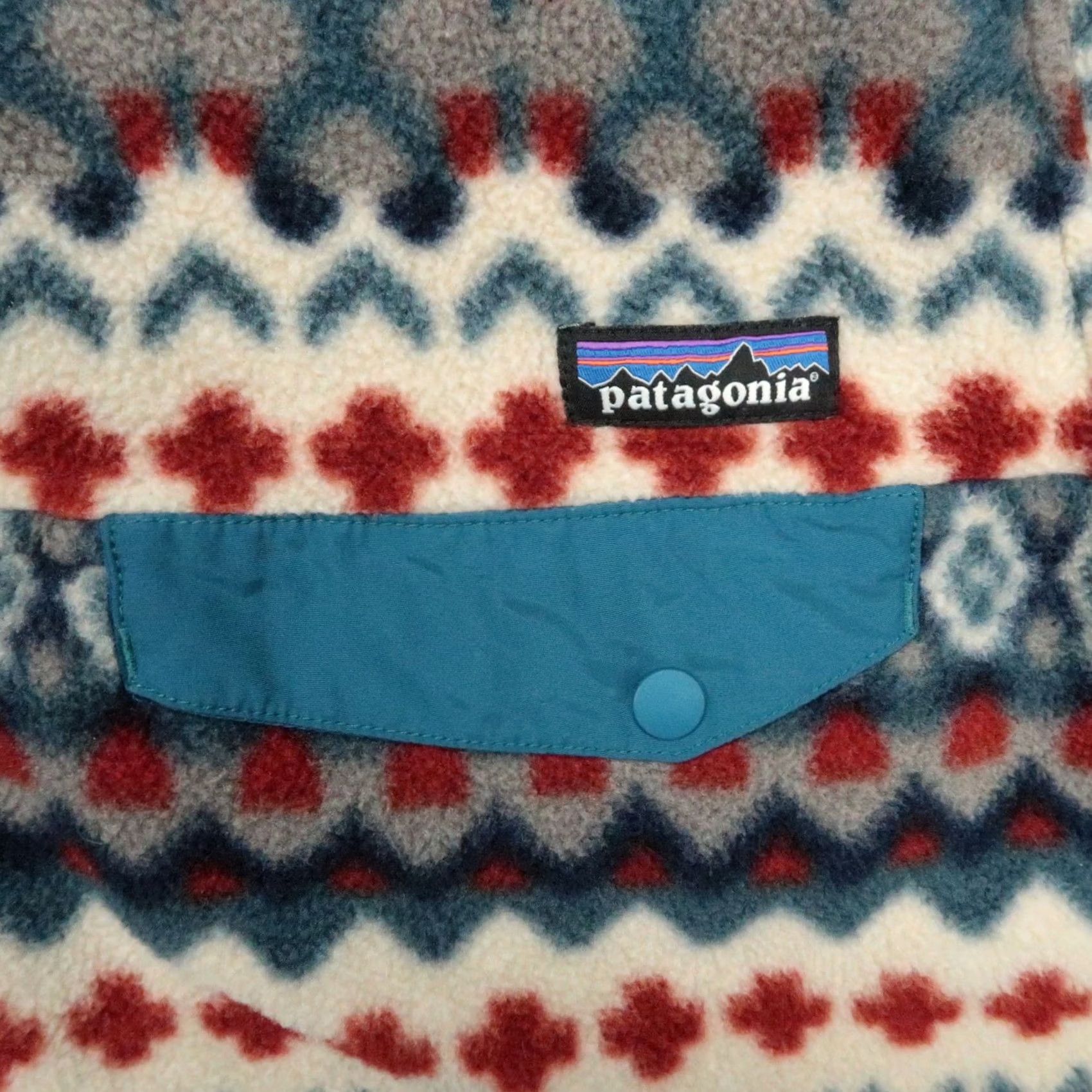 Patagonia VINTAGE Patagonia Synchilla Snap T Underwater Blue Southwestern Mens Small Red? Size US S / EU 44-46 / 1 - 4 Thumbnail
