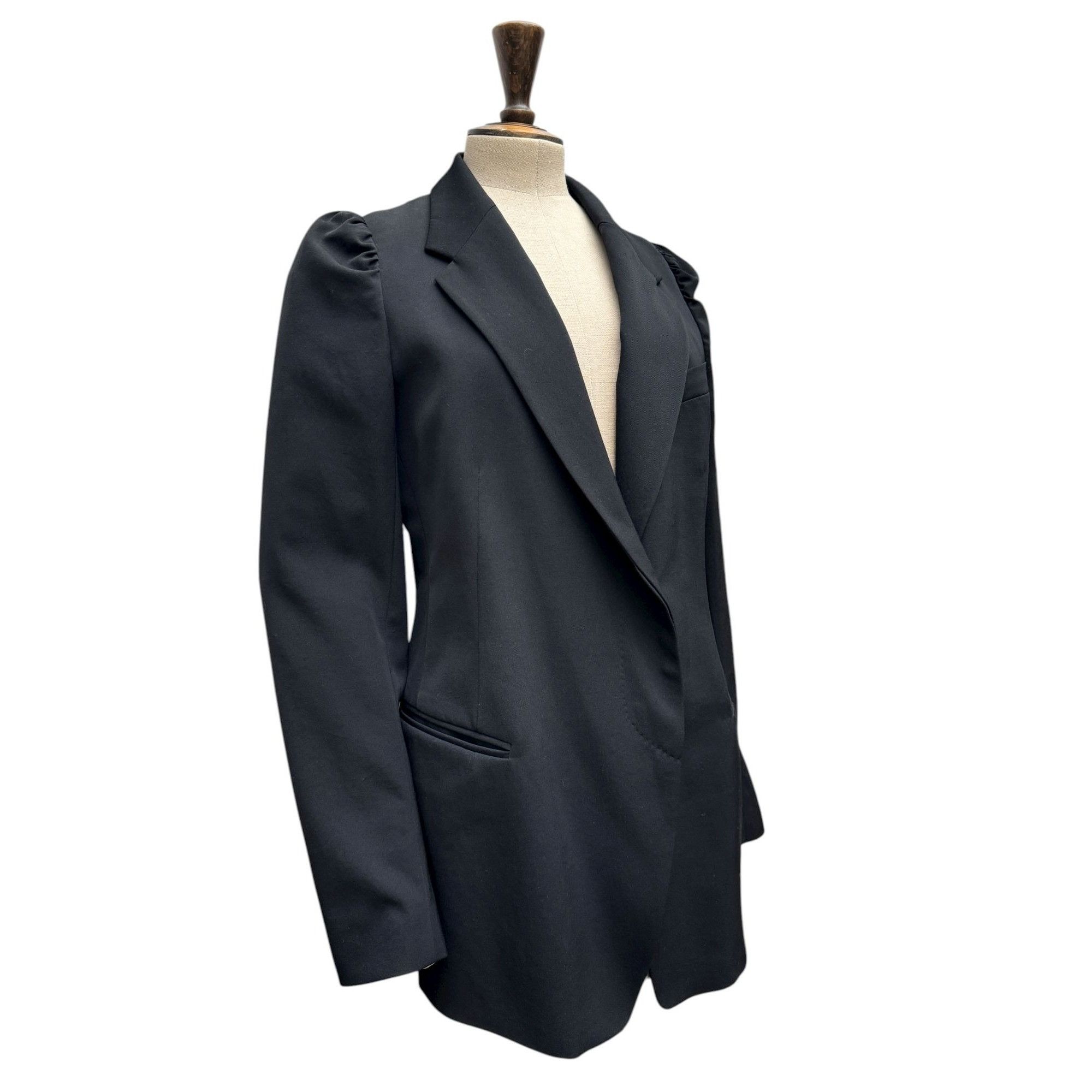 Dries Van Noten 1990s Cigarette Shoulder Black Blazer Jacket Size M / US 6-8 / IT 42-44 - 2 Thumbnail