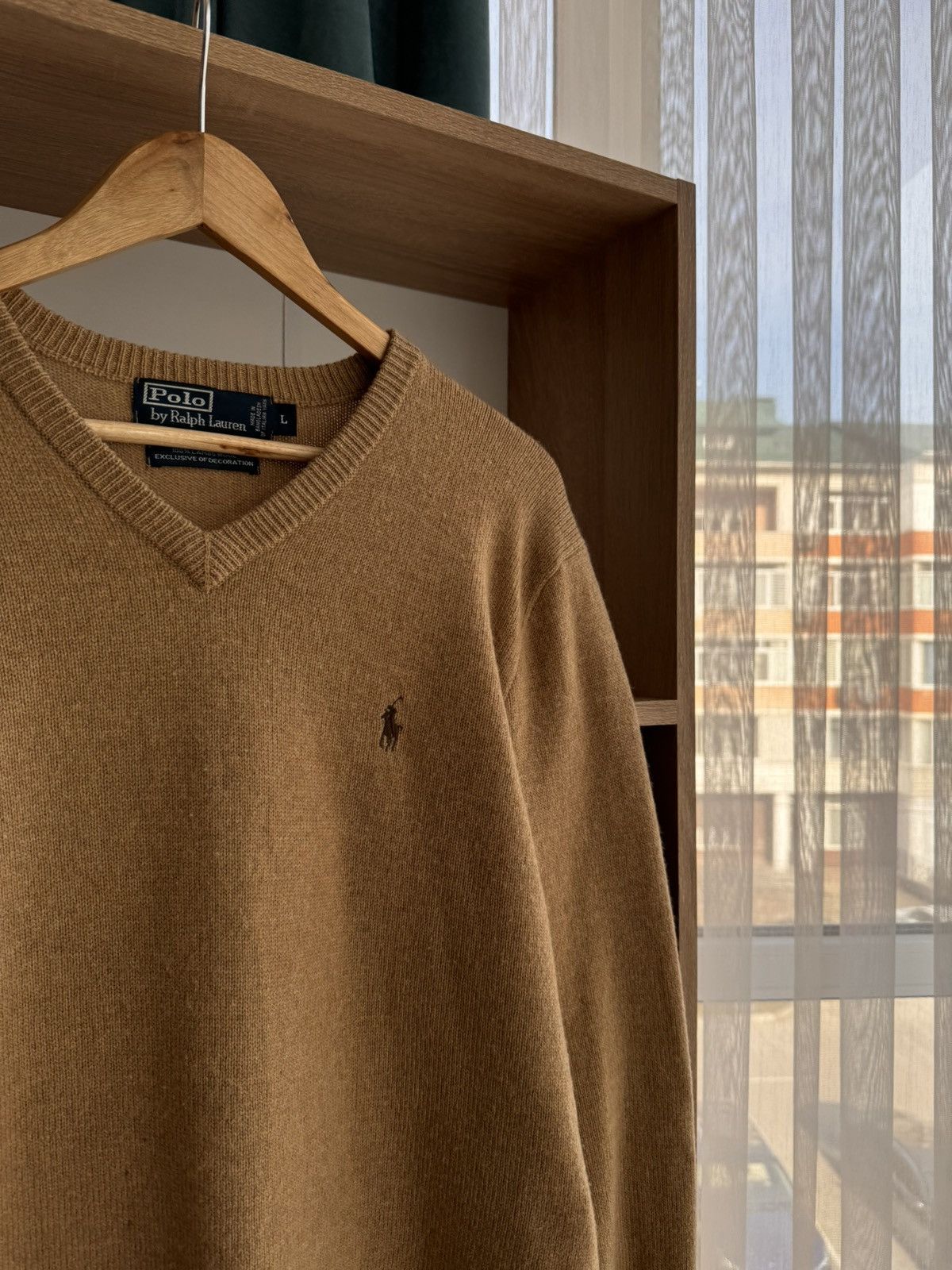 Polo Ralph Lauren × Vintage VTG Polo Ralph Lauren PRL Creamy Beige Lambswool Sweater Size US L / EU 52-54 / 3 - 4 Thumbnail