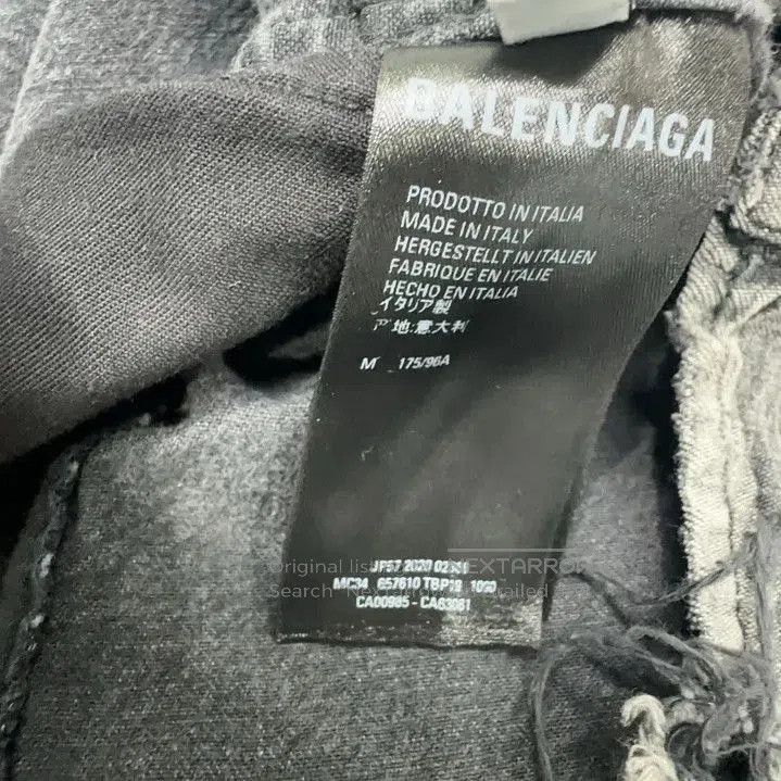 Balenciaga SS21 Ripped Denim Long Sleeve Shirt.