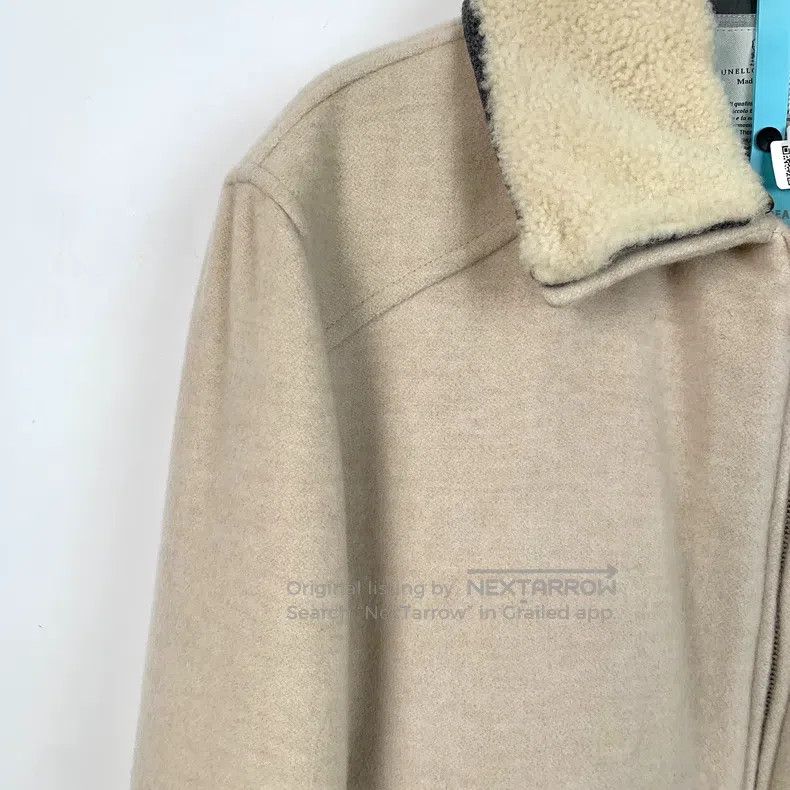 Brunello Cucinelli Brunello Cucinelli Beige collar cashmere zipper jacket Size US XS / EU 42 / 0 - 3 Thumbnail
