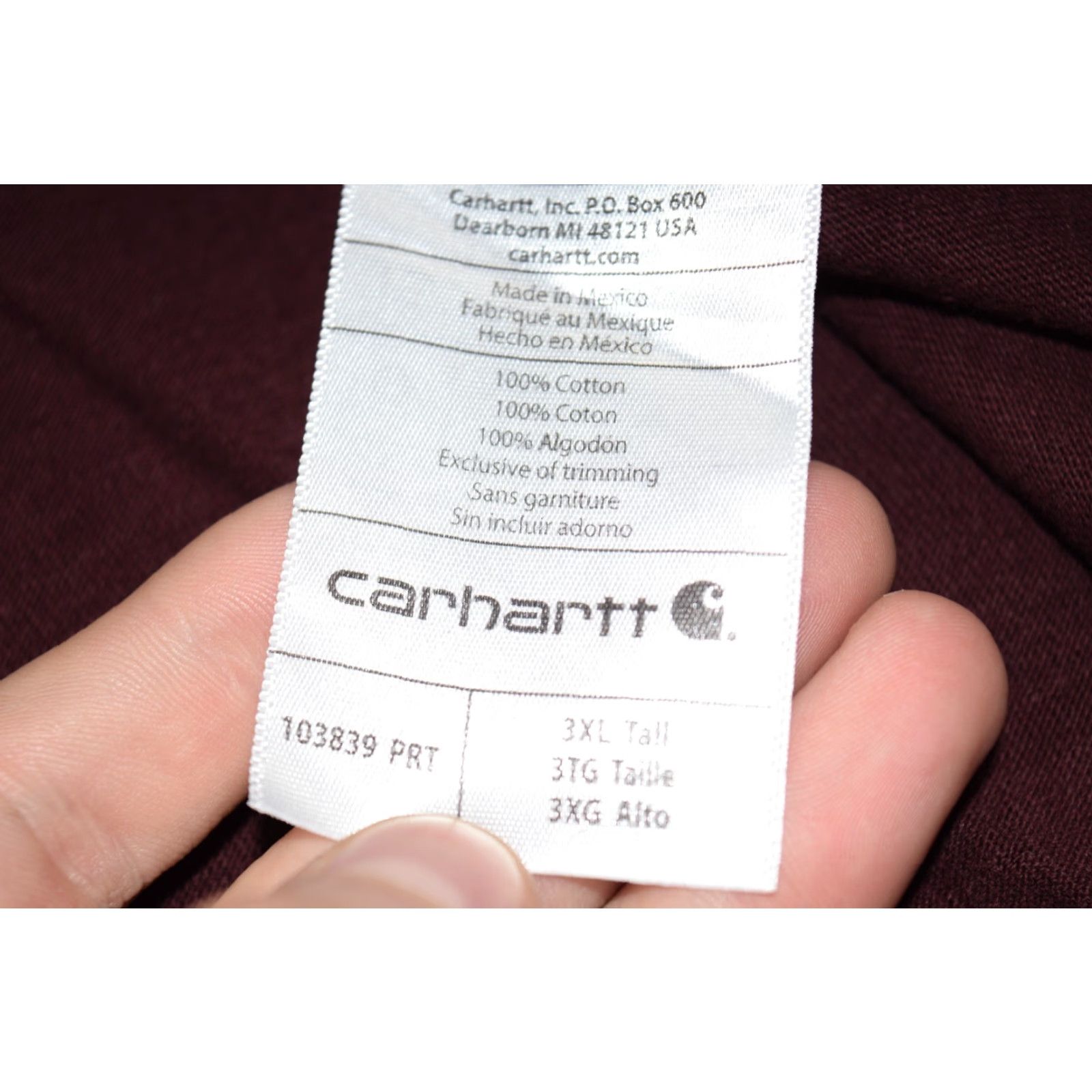 Carhartt Carhartt T-Shirt Mens 3XLT Maroon Graphic Spellout Long Sleeve Tee Work Shirt Size US XXL / EU 58 / 5 - 4 Thumbnail