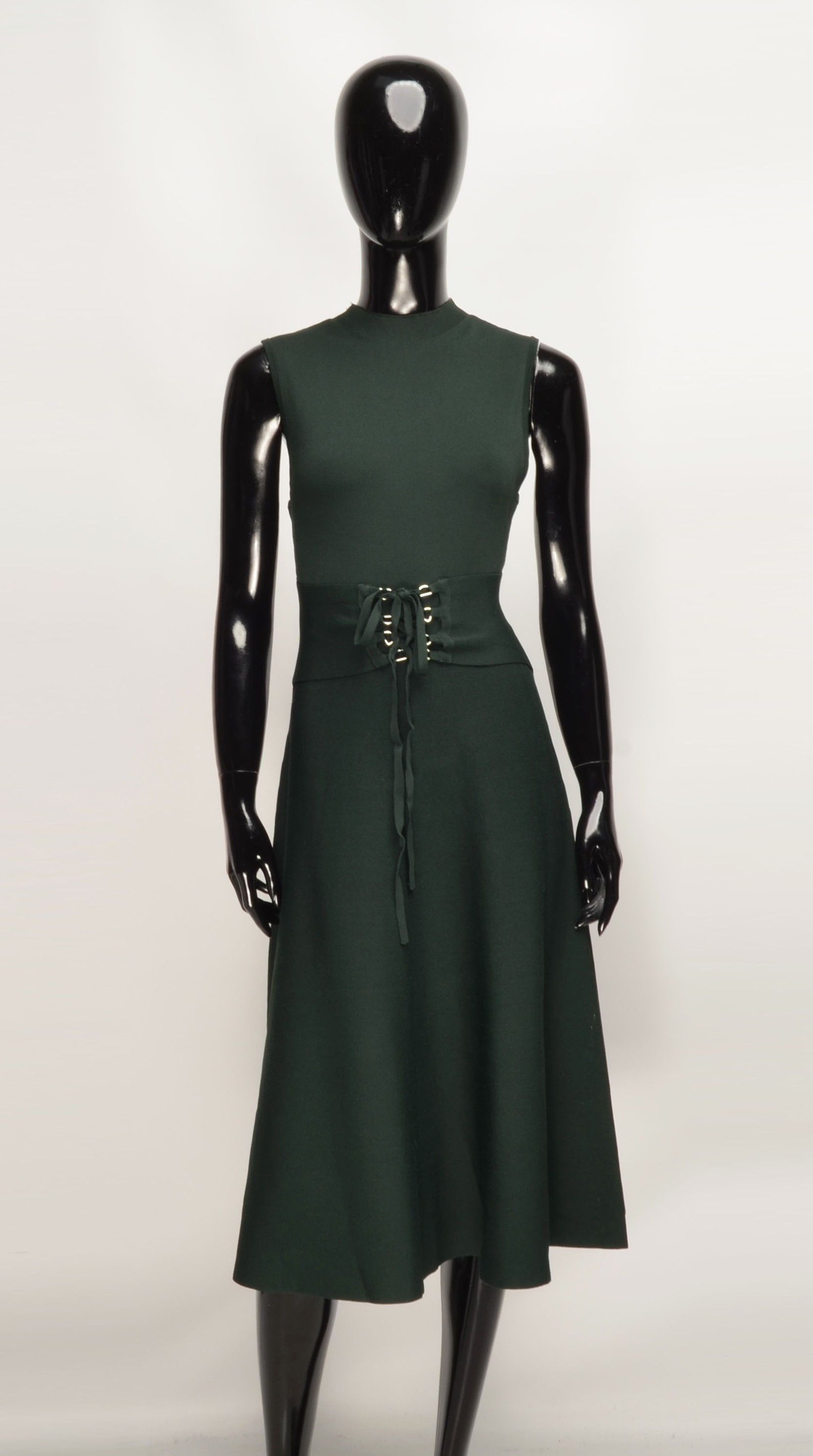 Maje Maje Green Sleeveless Belted Knee Length Dress Size S / US 4 / IT 40 - 1 Thumbnail