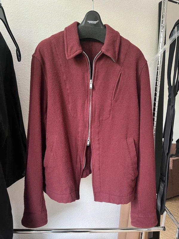 John Undercover Undercover AW23 Felted Wool Jacket with Leather Collar Size US S / EU 44-46 / 1 - 2 Thumbnail