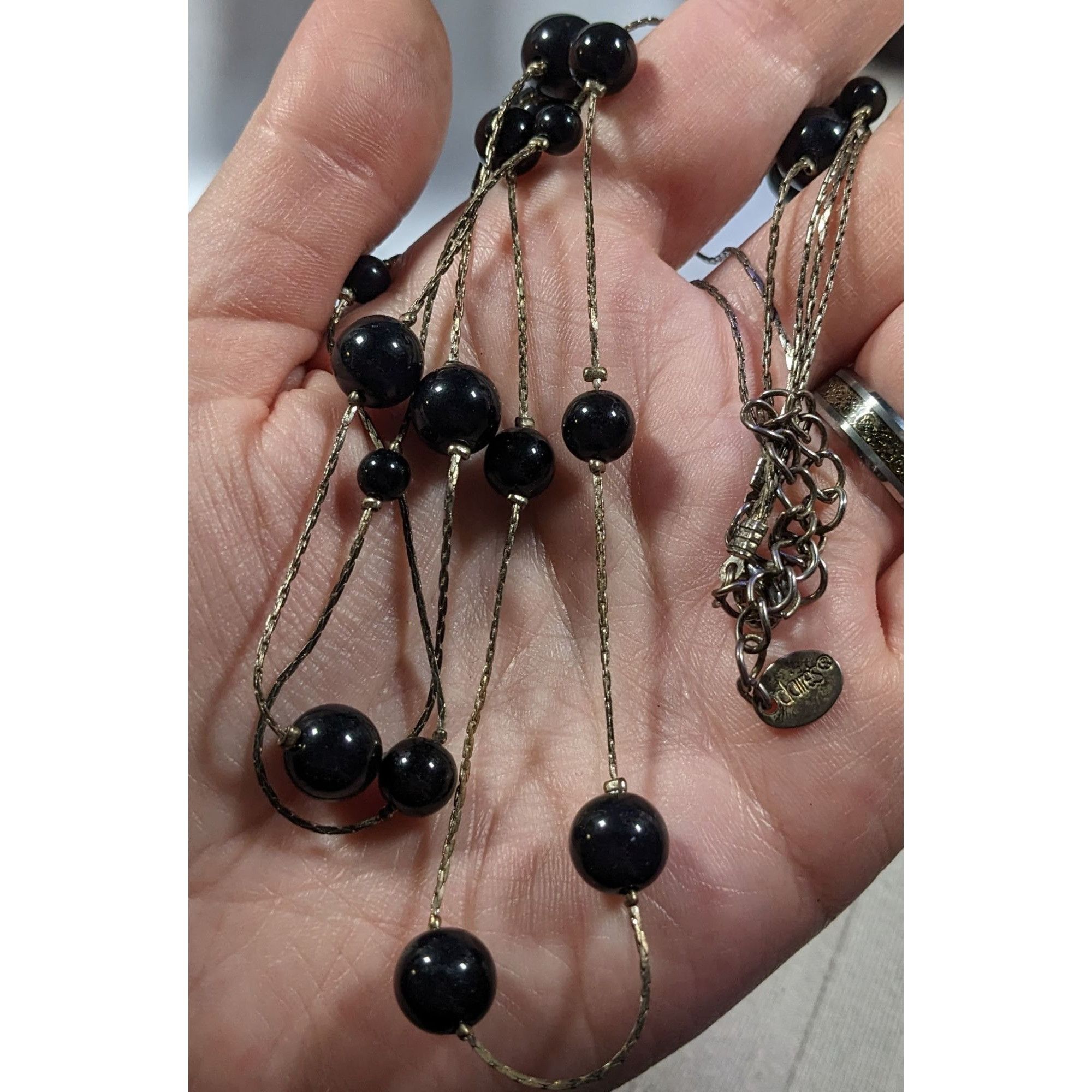 Other Claire's Black And Silver Tone Multilayer Floating Necklace Size ONE SIZE - 2 Thumbnail