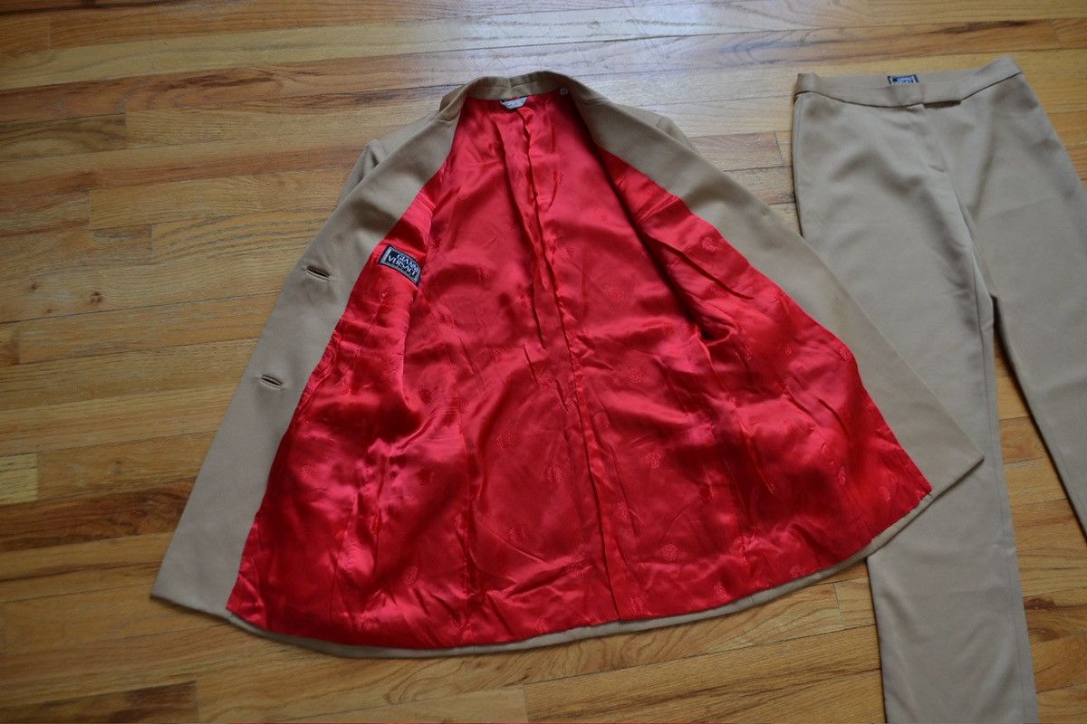 Versace FW1999 Contrast Red Rayon Lined Wool Pant Suit Size M / US 6-8 / IT 42-44 - 16 Thumbnail