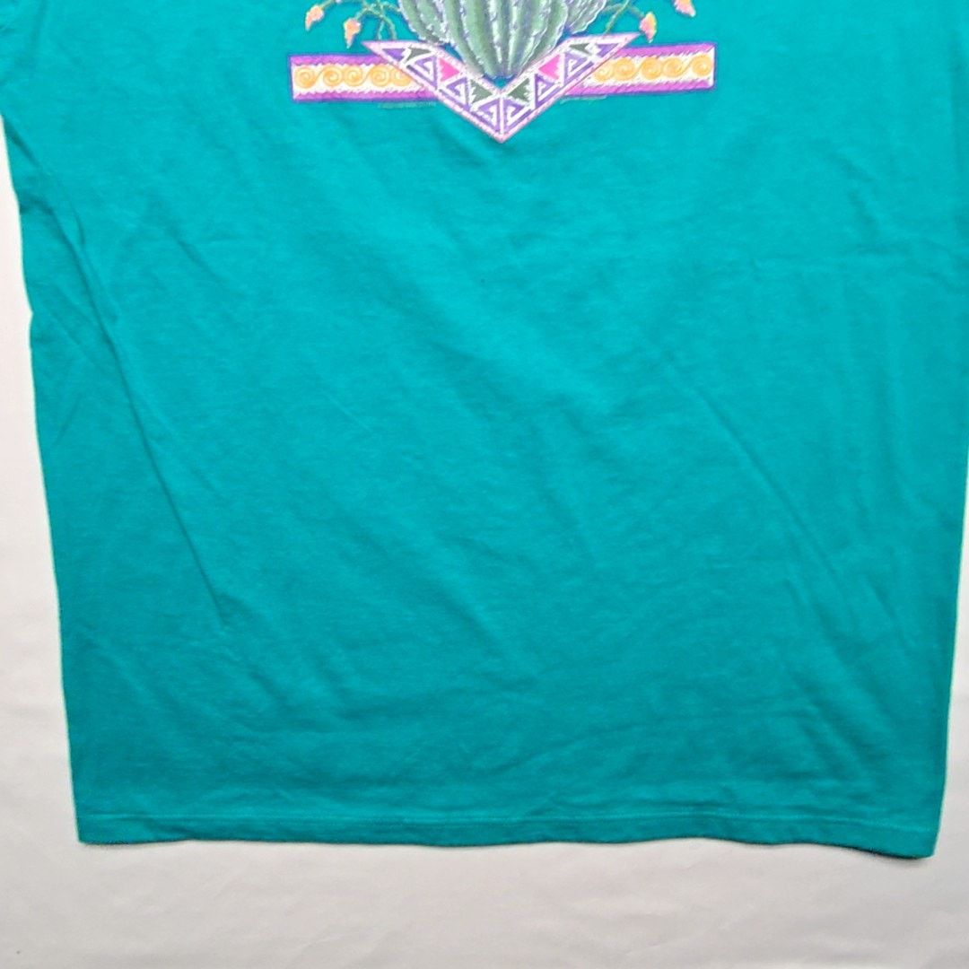 Jerzees Vintage Arizona Cactus Tee Floral Turquoise Blue L Shirt Size US L / EU 52-54 / 3 - 3 Thumbnail