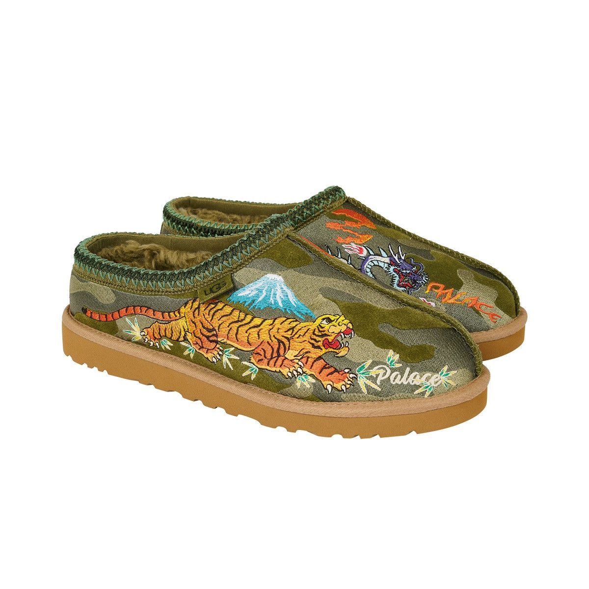Palace × Ugg PALACE UGG TASMAN SLIPPER BURNT OLIVE CAMO 11US 