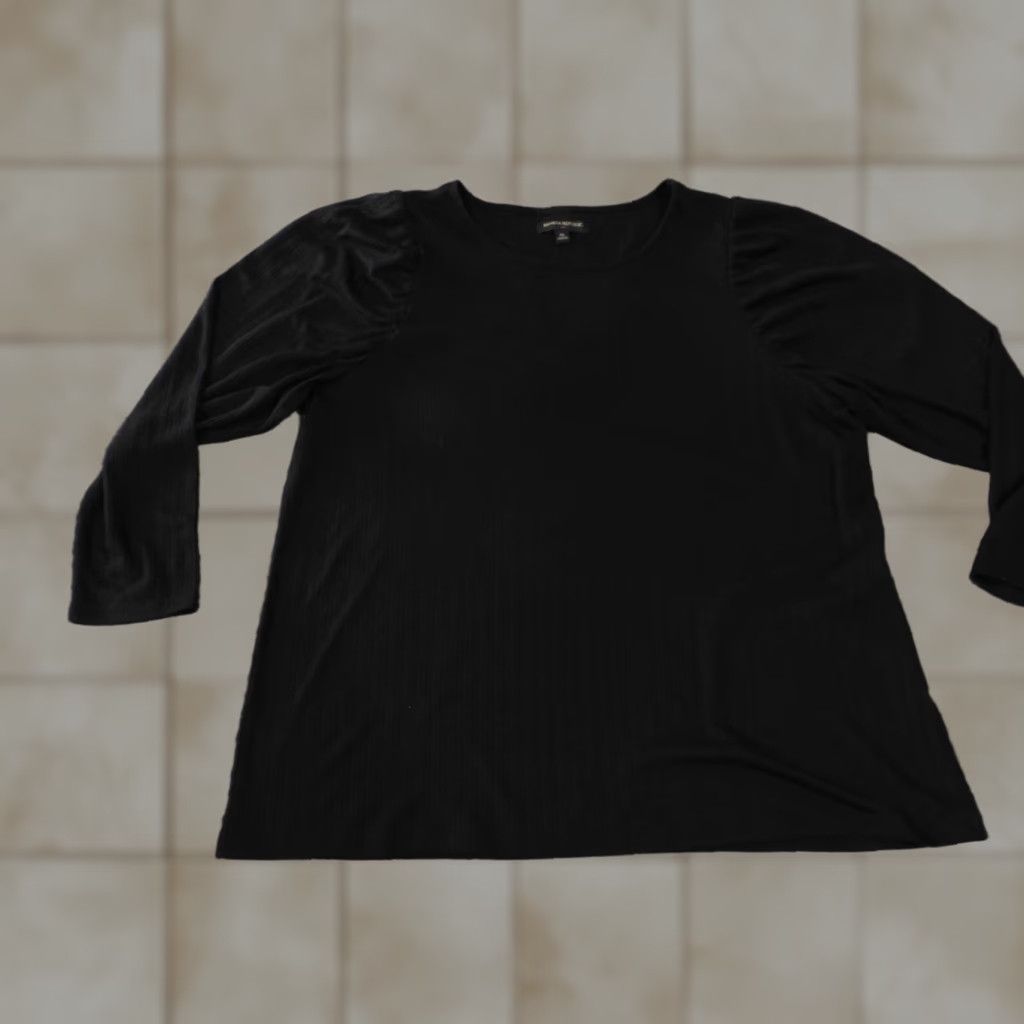 Banana Republic Banana Republic Blouse Shirt Women XL Black Pullover Linen Polyester Casual Classic Stretch Regular Size XL / US 12-14 / IT 48-50 - 1 Thumbnail