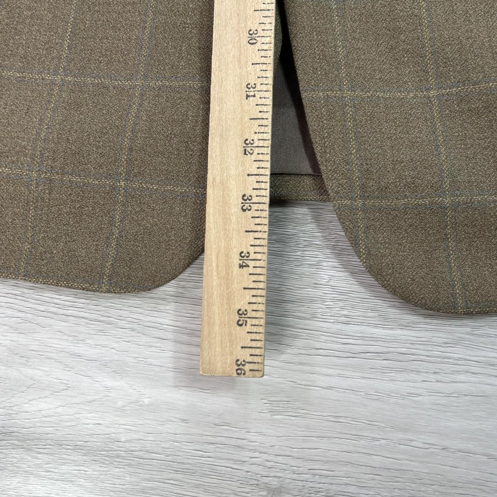 Joseph Joseph & Feiss Blazer Mens 42 Long Brown Wool Windowpane Check Sport Coat Jacket Size 42R - 7 Thumbnail