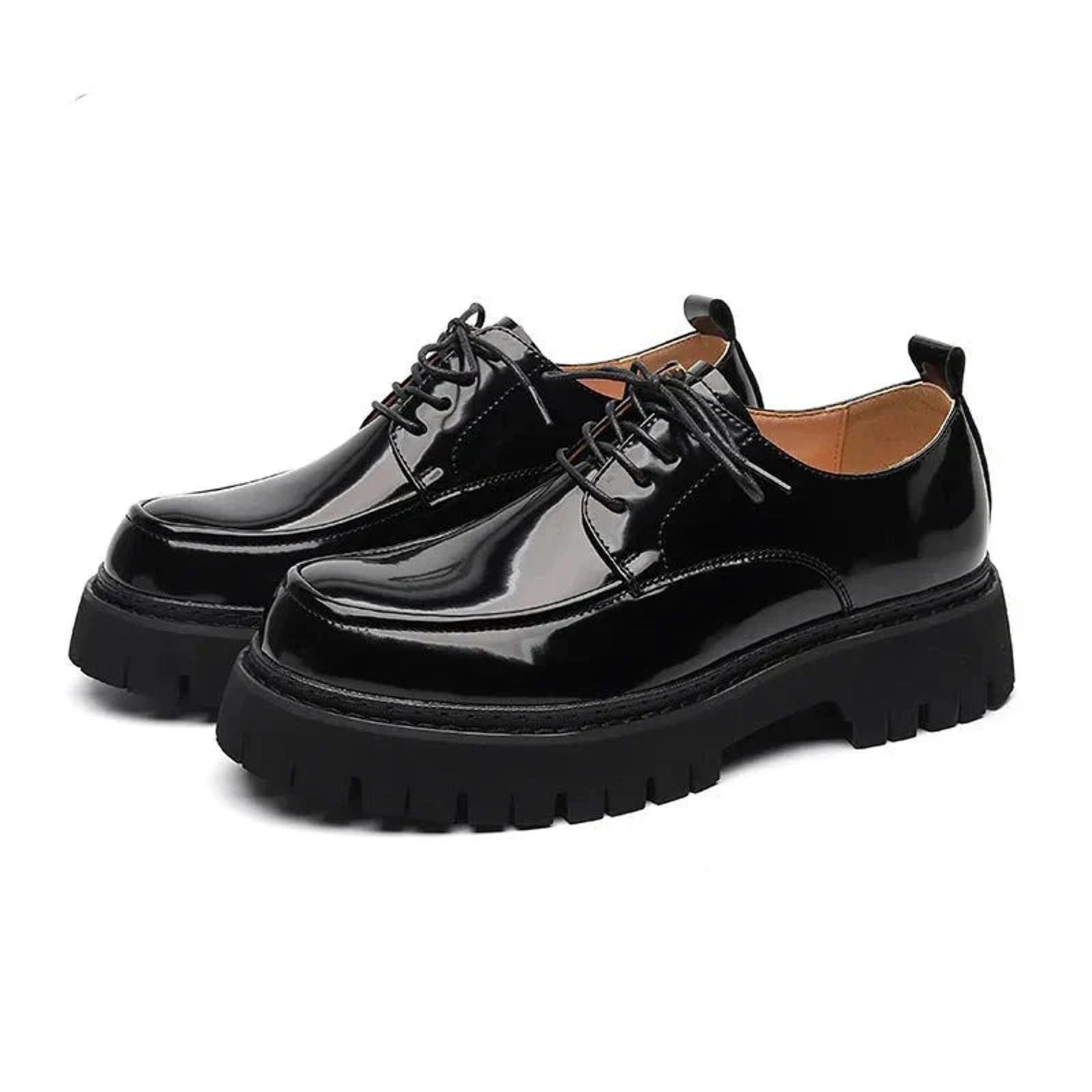 Japanese Brand Sinmuno Apron Toe Patent Shoes Size US 8 / EU 41 - 3 Thumbnail