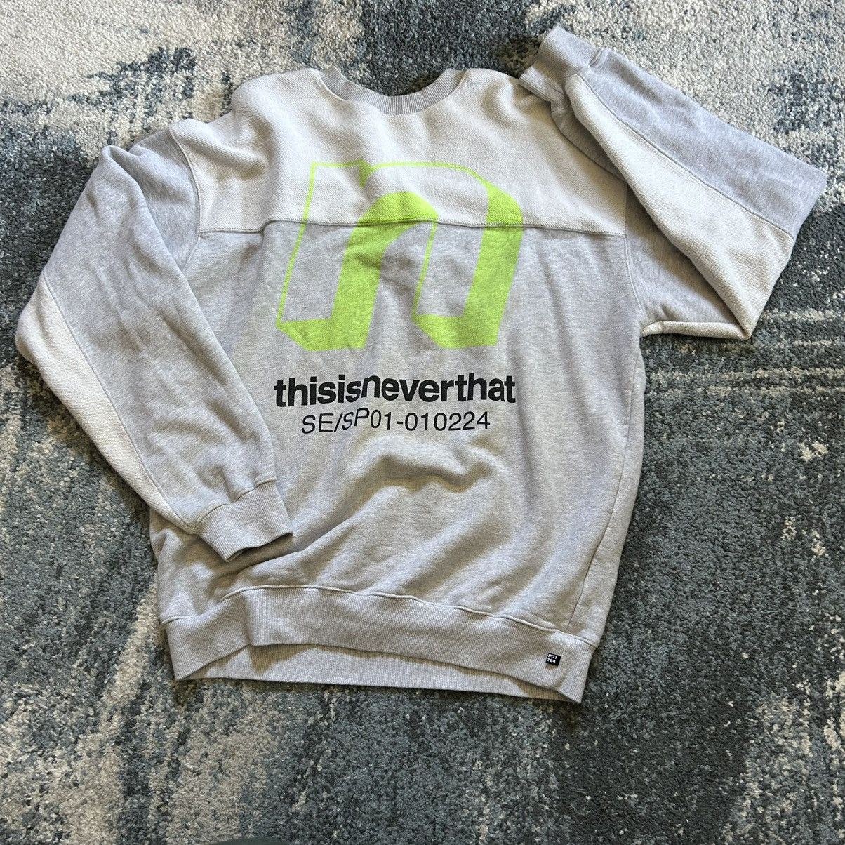 thisisneverthat 2019 SE/SP01-010224 tnt heather ash grey patchwork crewneck Size US M / EU 48-50 / 2 - 10 Thumbnail