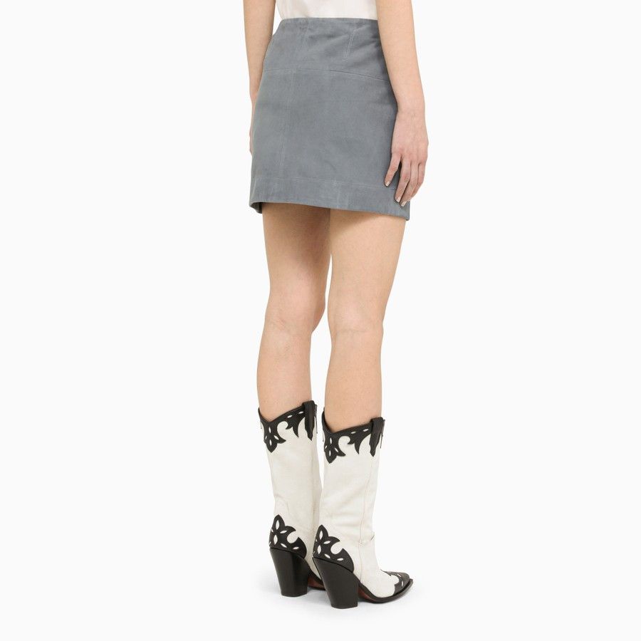 Loulou de Saison o1d2blof0824 Suede Mini Skirt in Grey Size 27" / US 4 / IT 40 - 4 Thumbnail