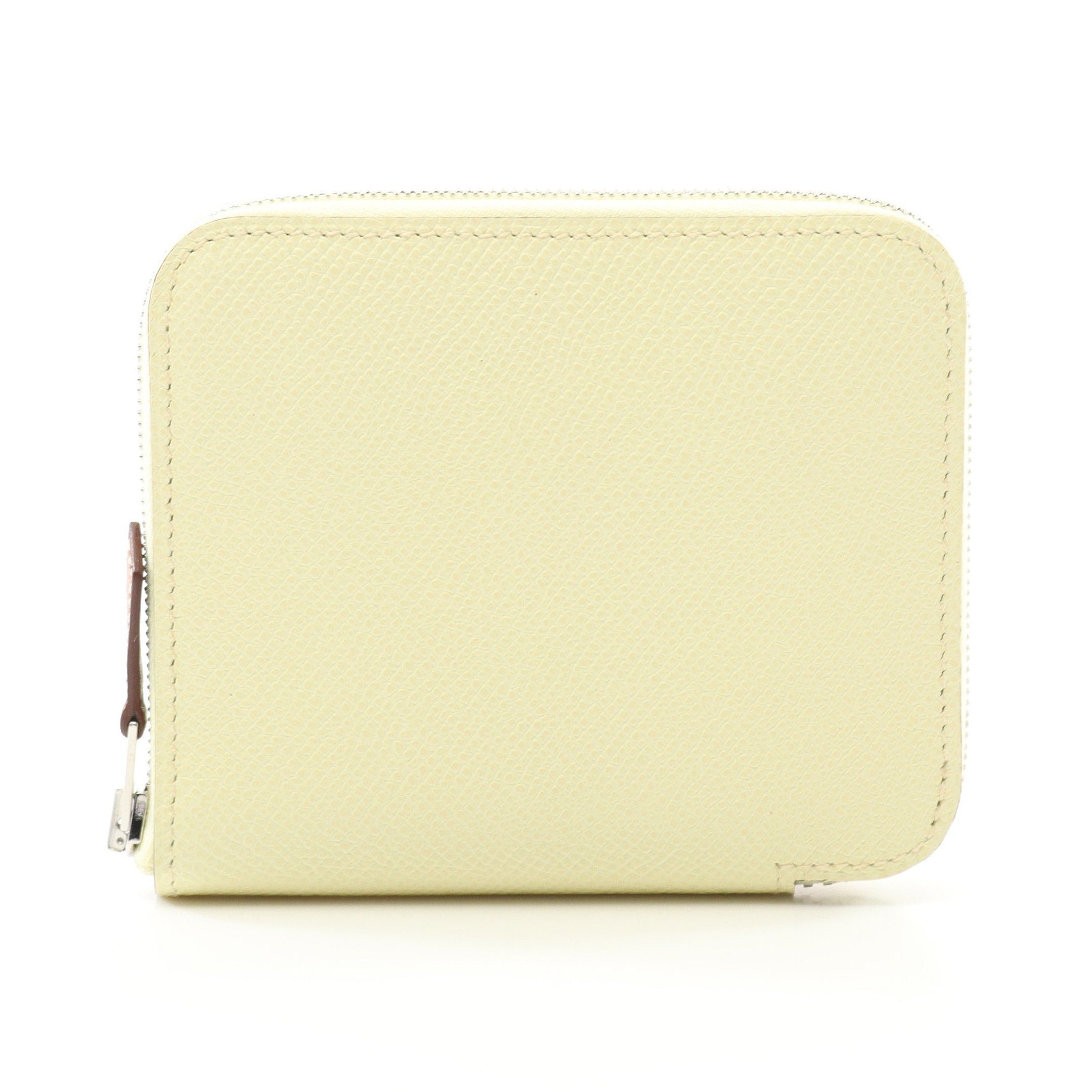 Hermes Hermes Azap Compact Silk In Jaune Milton Round Zipper Wallet Veau Epsom Light Yellow Silver Hardware Double Engraved Size ONE SIZE - 1 Thumbnail