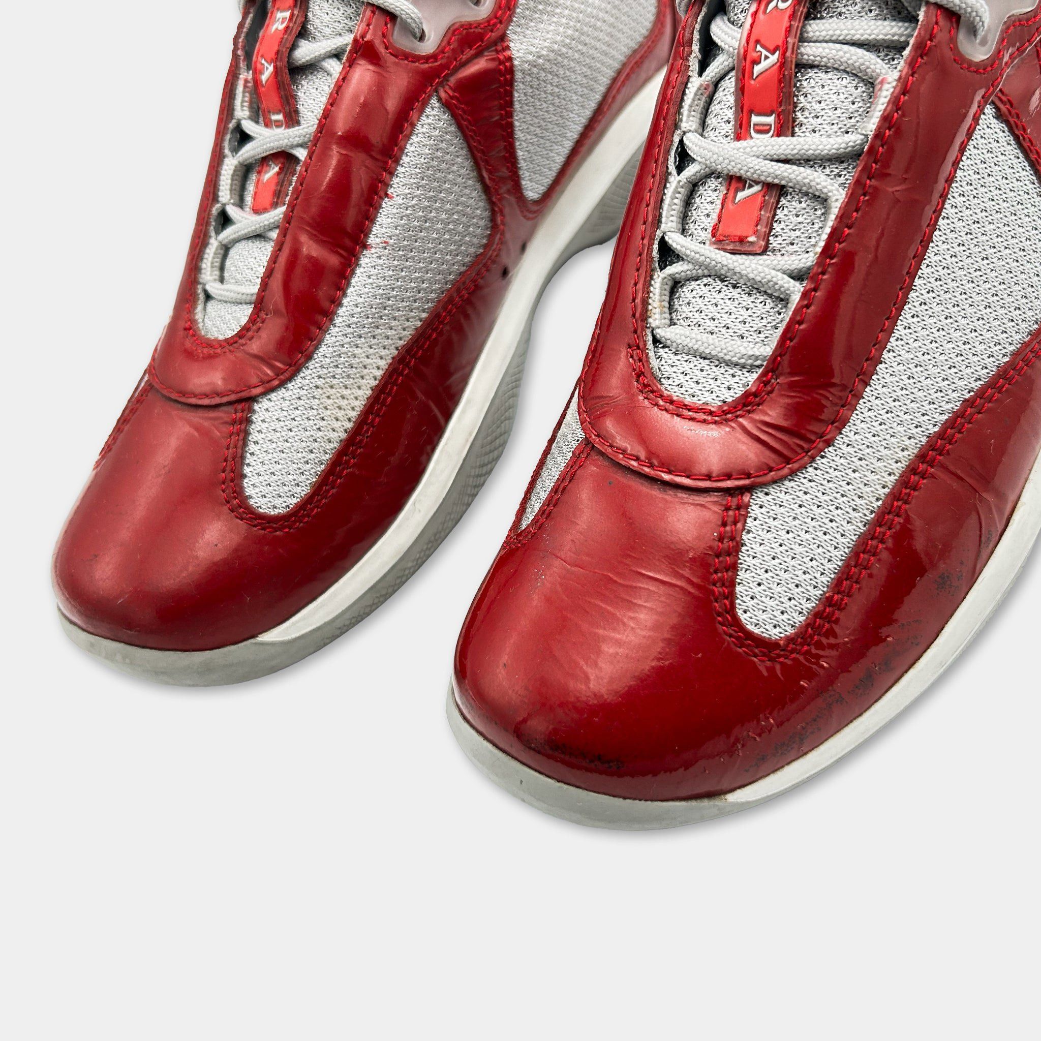 Prada Prada America’s Cup Red Low Sneakers Size US 8 / IT 38 - 3 Thumbnail